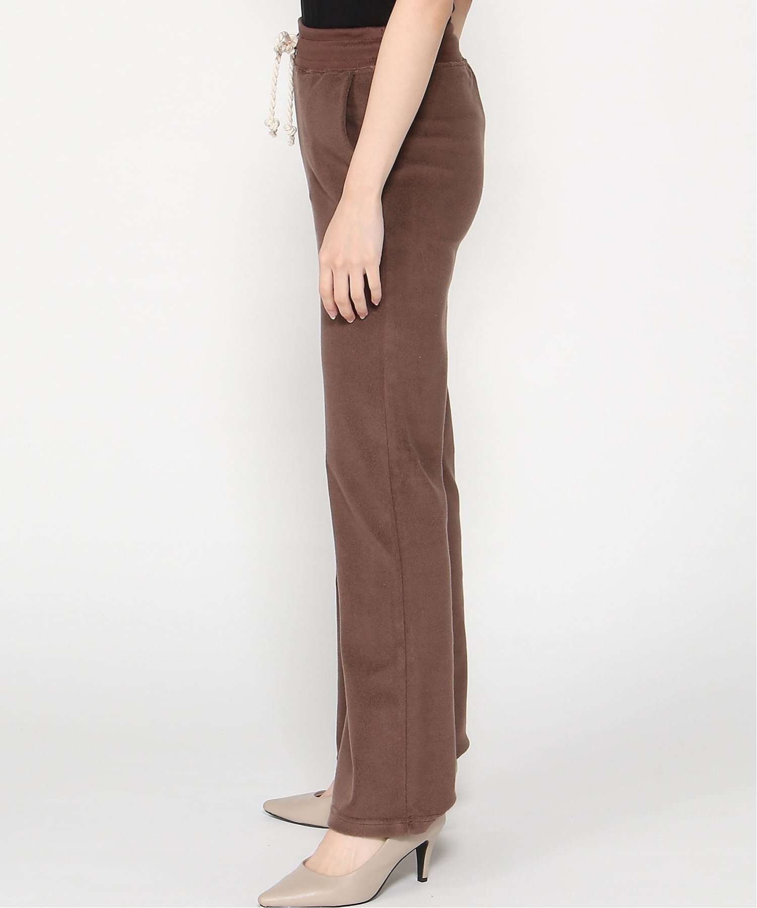【SALE／30%OFF】SEAGREEN (W)PLANE PILE FLARE PANTS タトラスコンセプトストア パンツ ジャージ・スウェットパンツ ブラウン【送料無料】