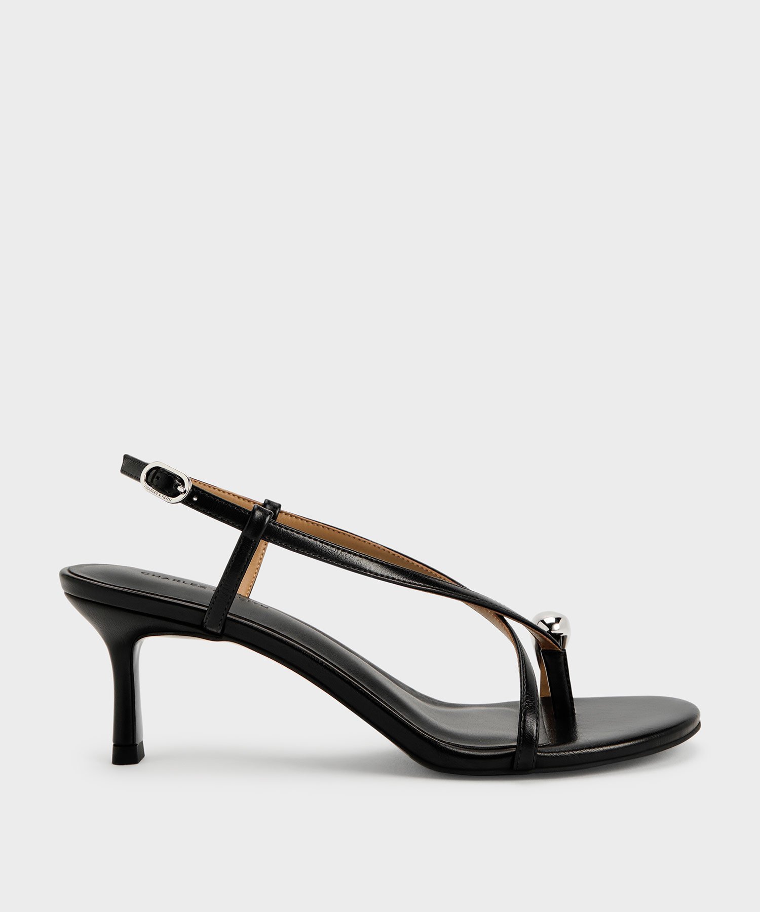 CHARLES & KEITH Raina レイナ トゥリングヒールサンダル チャールズアンドキース シューズ・靴 サンダル ブラック【送料無料】