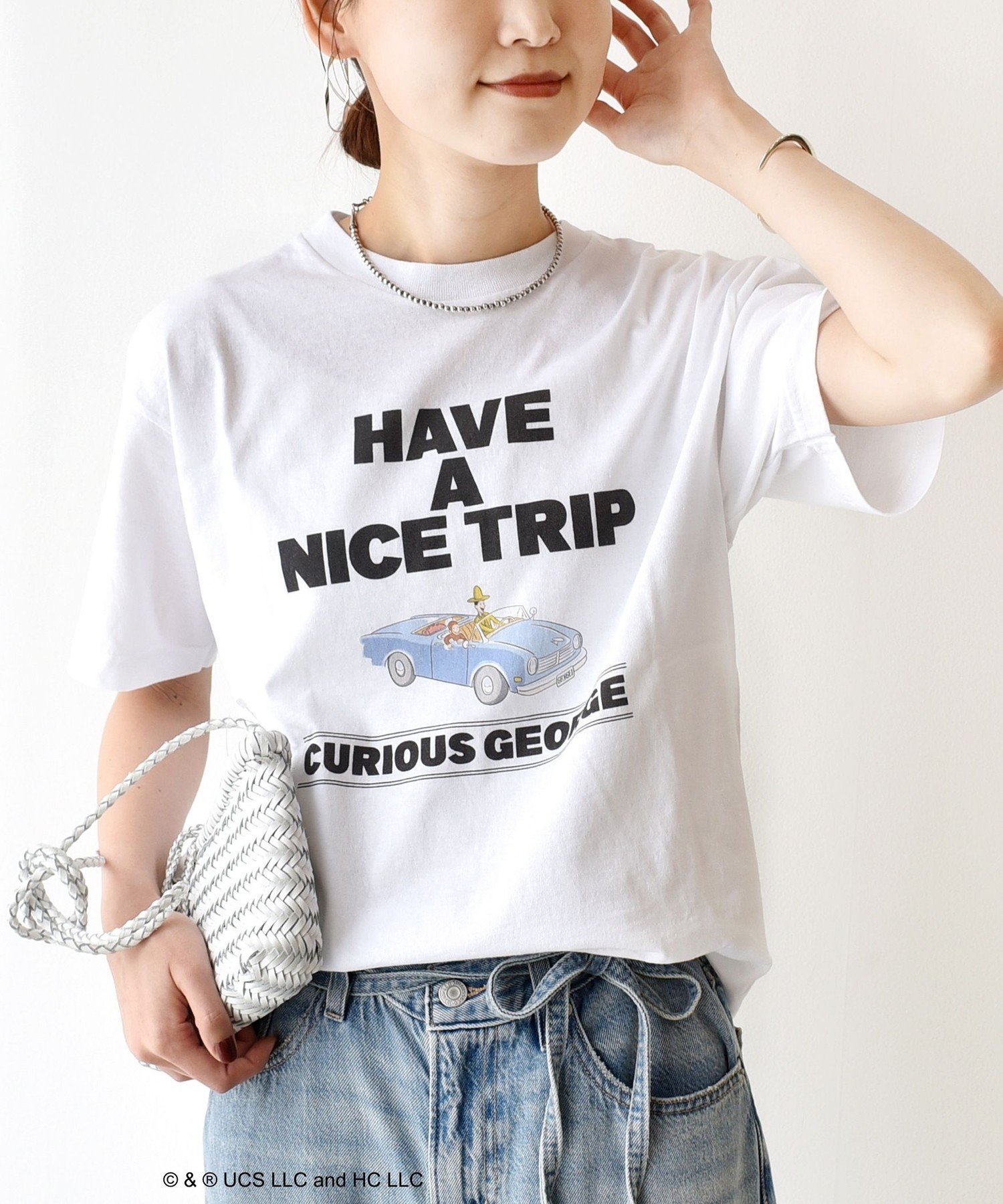 WOMEN 【SHIPS別注】GOOD ROCK SPEED/Curious George/TEE シップス トップス カットソー・Tシャツ イエロー ホワイト ブルー