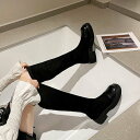 【SALE/35%OFF】miniministore ロングブーツ ラウンドトゥ 厚底ブーツ ミニミニストア シューズ・靴 ブーツ ブラウン ブラック【送料無料...