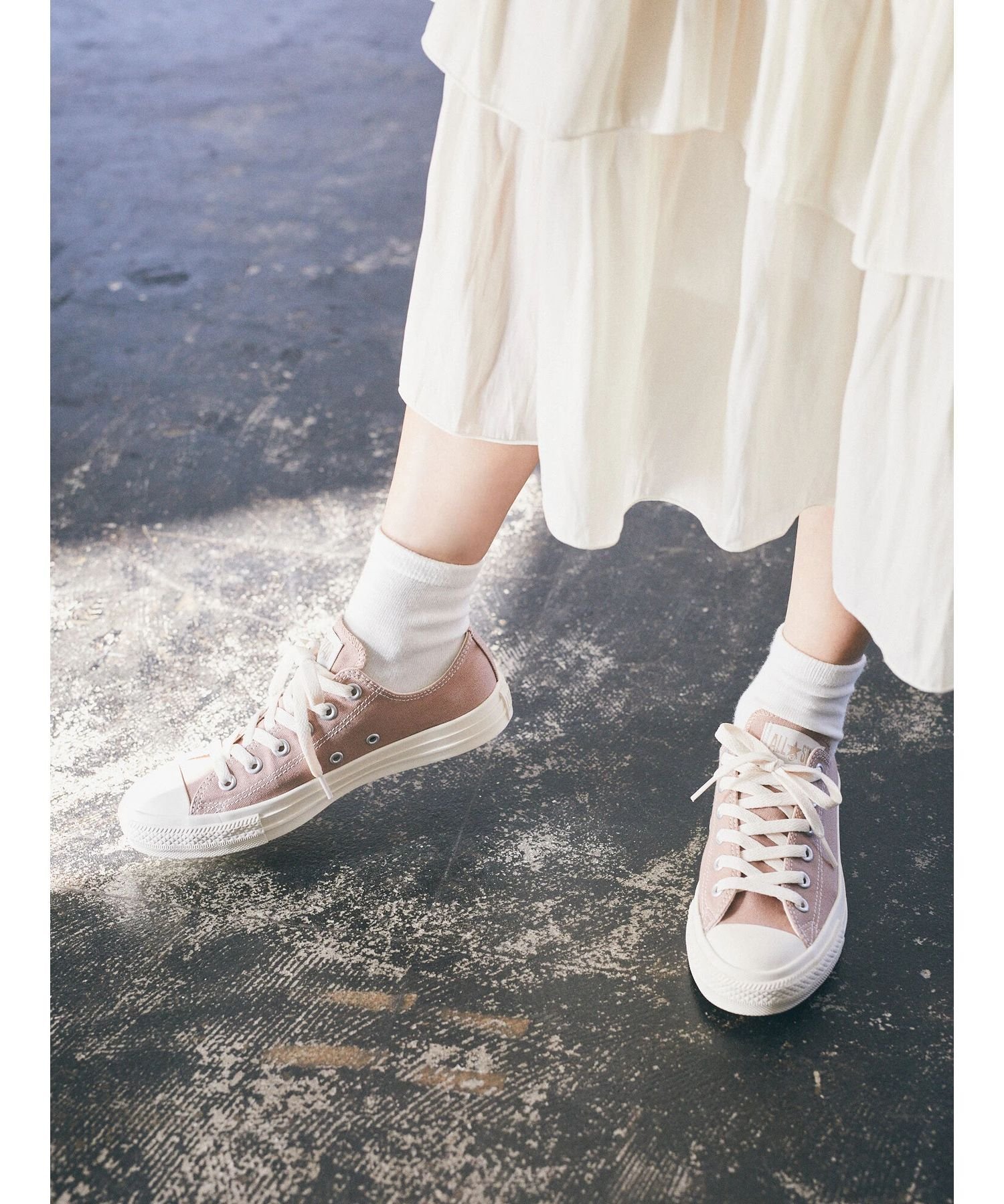 【SALE／40%OFF】earth music&ecology CONVERSE×earth ALL☆STAR OX アースミュージック&エコロジー シューズ・靴 スニーカー ブラウン カーキグリーン【送料無料】のサムネイル