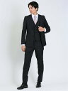 【SALE/30%OFF】TAKA-Q 超光沢ストレッチ スリムフィット 2ボタン3ピーススーツ ジオメトリック紺 タカキュー スーツ・フォーマル セットアップスーツ ネイビー【送料無料】