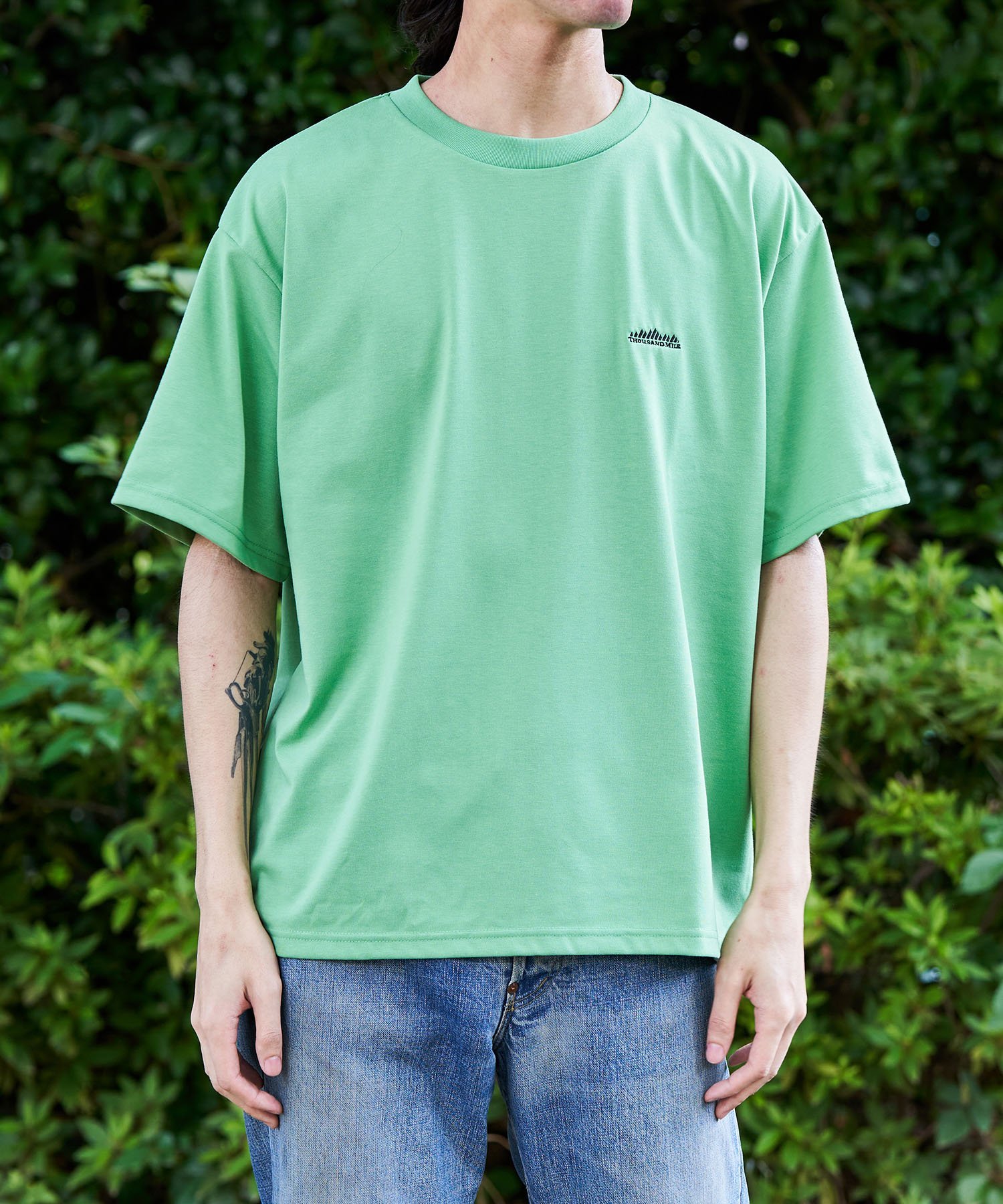 THOUSA SHORT SLEEVE TSHIRT アダムエロペ トップス カットソー・Tシャツ グレー イエロー ホワイト グリーン