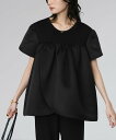 ELFRANK 2WAY異素材ドッキングチューリップスリーブトップス【洗える】 ガール トップス カットソー・Tシャツ ブラック ホワイト【送料無料】