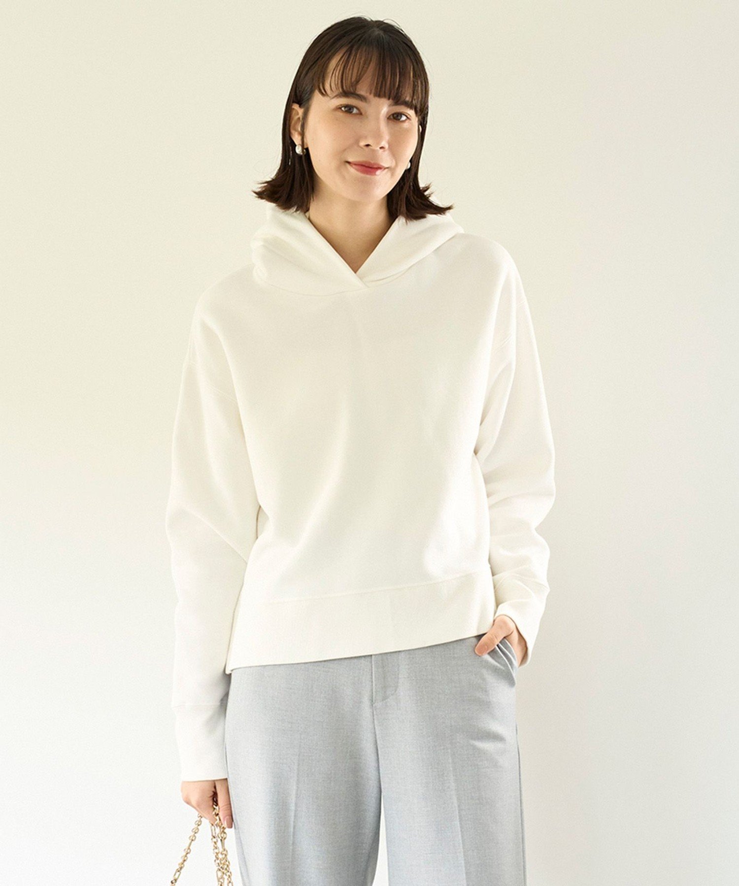 【SALE／20%OFF】UNFILO 【洗える】裏起毛スウェット フーディー アンフィーロ トップス パーカー・フーディー ホワイト グリーン ブルー【送料無料】のサムネイル