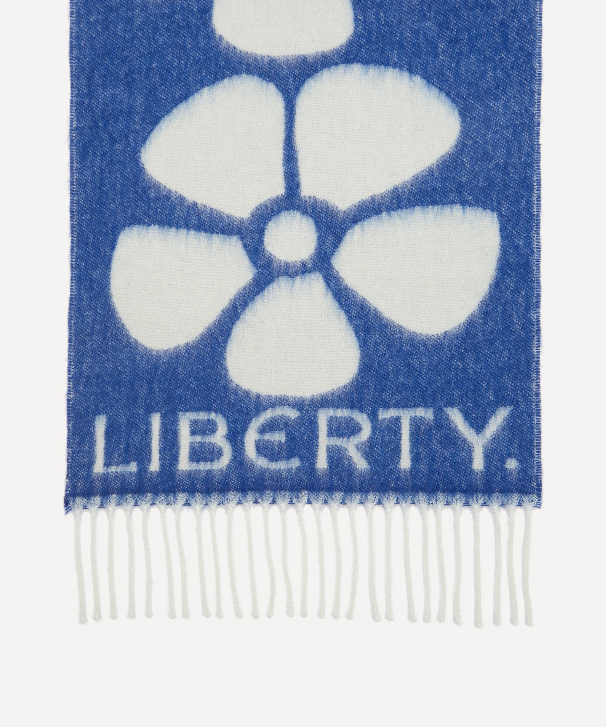 LIBERTY.(リバティ)アイアンシ 35x190 ウールモヘア スカーフ リバティ ファッション雑貨 マフラー・ストール・ネックウォーマー ブルー
