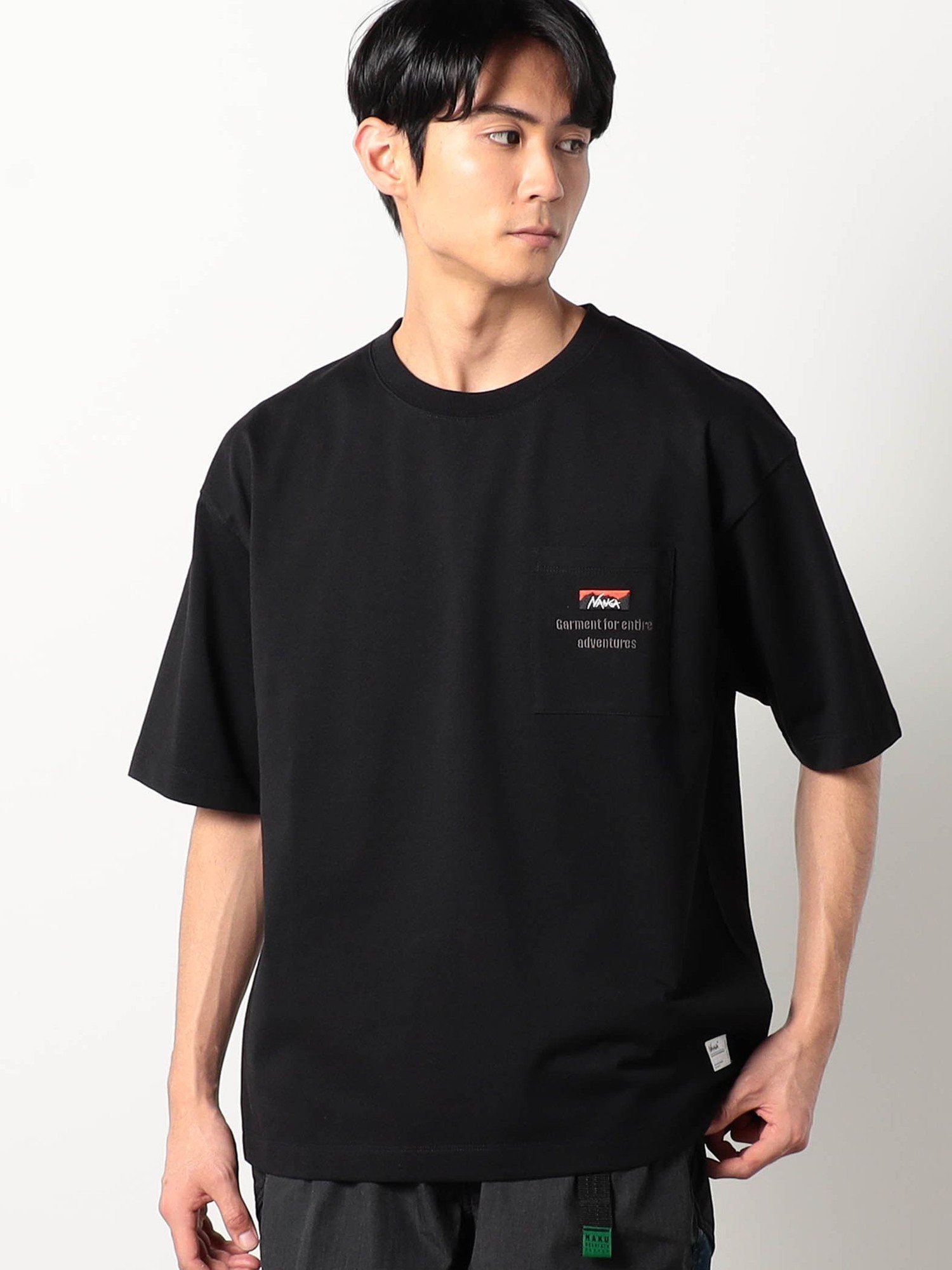 Grand PARK NICOLE NANGA別注ポケット刺繍Tシャツ ニコル トップス カットソー・Tシャツ ブラック ホワイト ネイビー【送料無料】