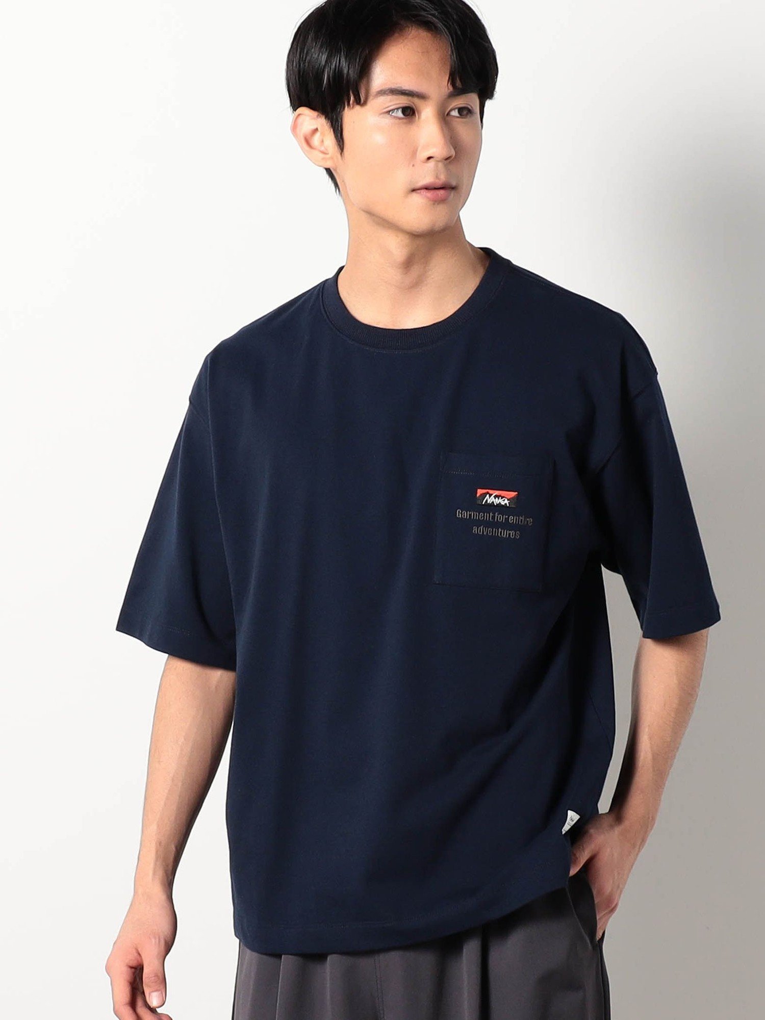 Grand PARK NICOLE NANGA別注ポケット刺繍Tシャツ ニコル トップス カットソー・Tシャツ ブラック ホワイト ネイビー【送料無料】