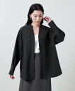 MARW UNITED ARROWS <MARW UNITED ARROWS>タック スキッパーシャツ -UVカット- ユナイテッドアローズ トップス シャツ・ブラウス ブラック【送料無料】