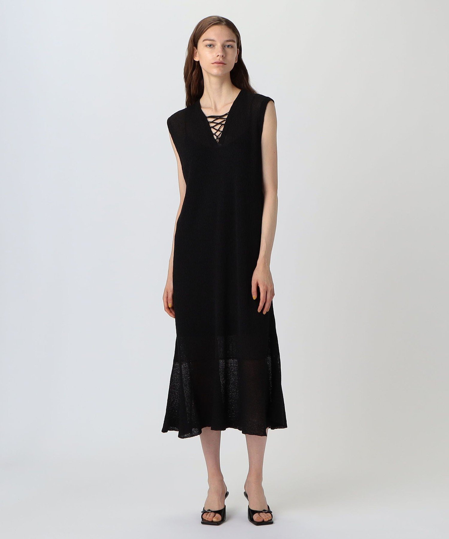 【SALE／30%OFF】DES PRES クレープニット フレアワンピース トゥモローランド ワンピース・ドレス ワンピース ブラック【送料無料】