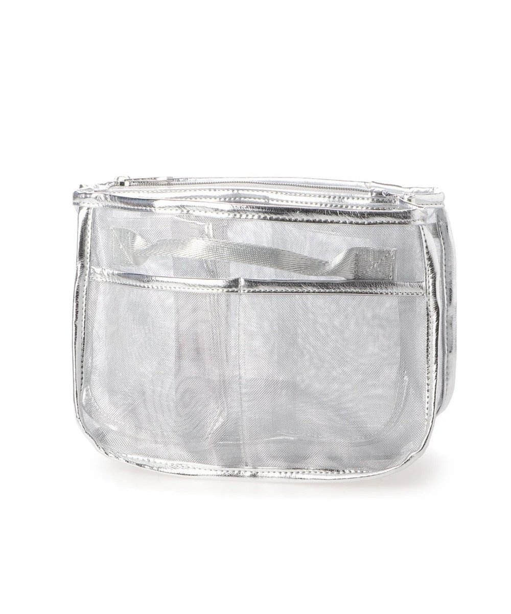 cache cache cache cache カシュカシュ メタリックチュールバッグインバッグ ローラ バッグ その他のバッグ ブルー パープル ゴールド グリーン ブラック シルバー