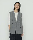 【SALE/10%OFF】K.T KIYOKO TAKASE グレンチェック スリーブレスジャケット コムサ トップス ベスト・ジレ ブラック【送料無料】|詳細画像