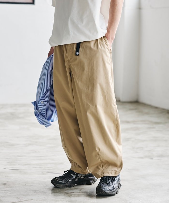 FREAK'S STORE Easy Care Fabric ワイドシルエット ポリチノクロス クライミングパンツ/吸水速乾/UVカット 【限定展開】 フリークスストア パンツ チノパンツ ネイビー ブラック グレー グリーン ベージュ【送料無料】
