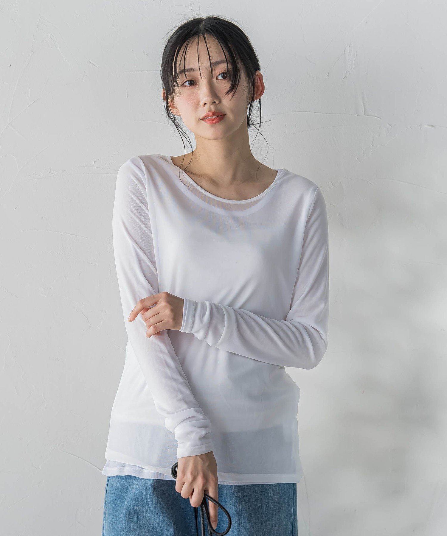 【SALE／10%OFF】Droite lautreamont シアーフライス*チュールレイヤードプルオーバー ドロワット・ロートレアモン トップス カットソー・Tシャツ ピンク ホワイト ブラック【送料無料】