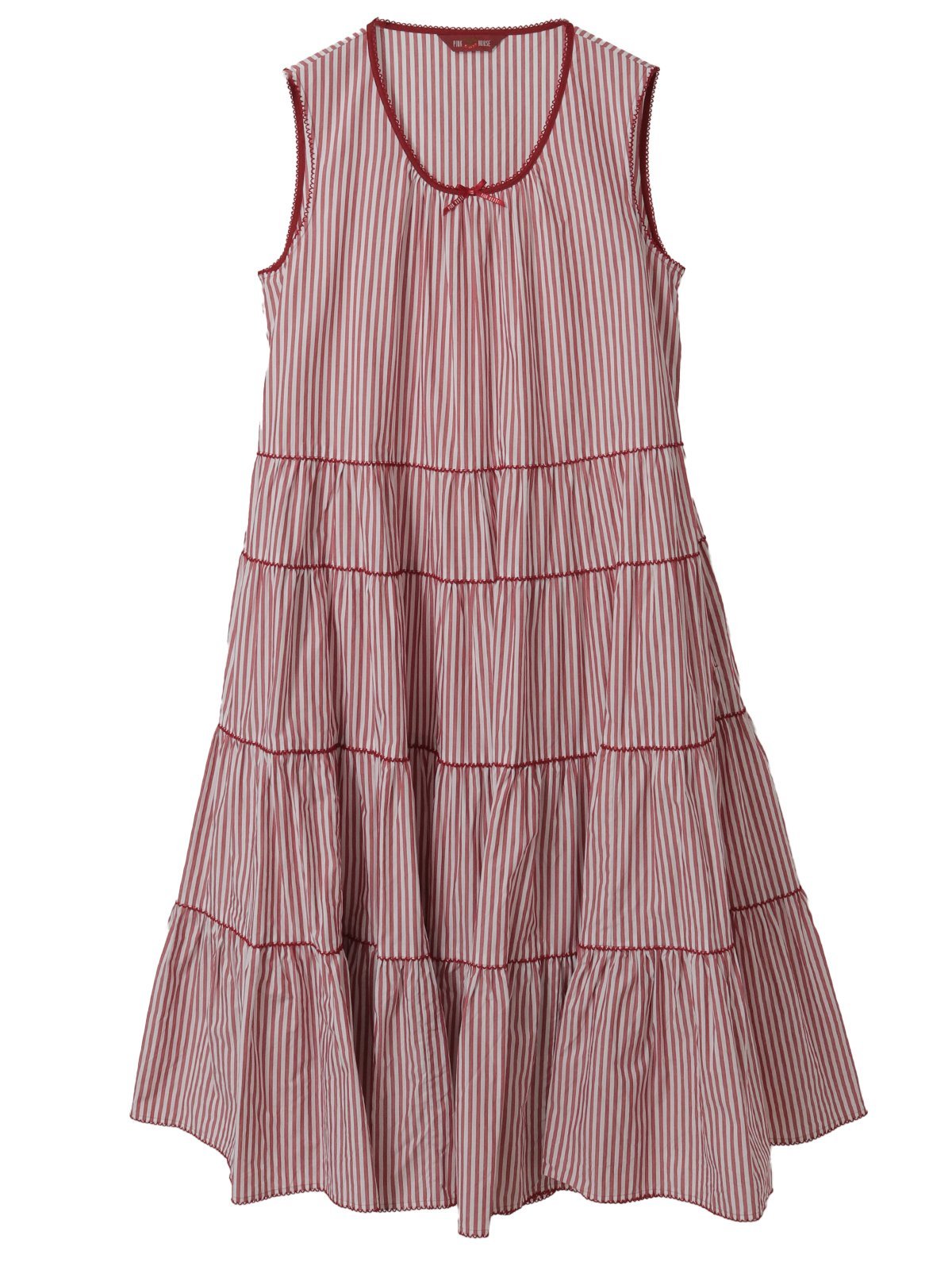 PINK HOUSE ストライプノースリーブチュニックブラウス ピンクハウス ワンピース・ドレス チュニック ピンク ブラック ネイビー レッド【送料無料】