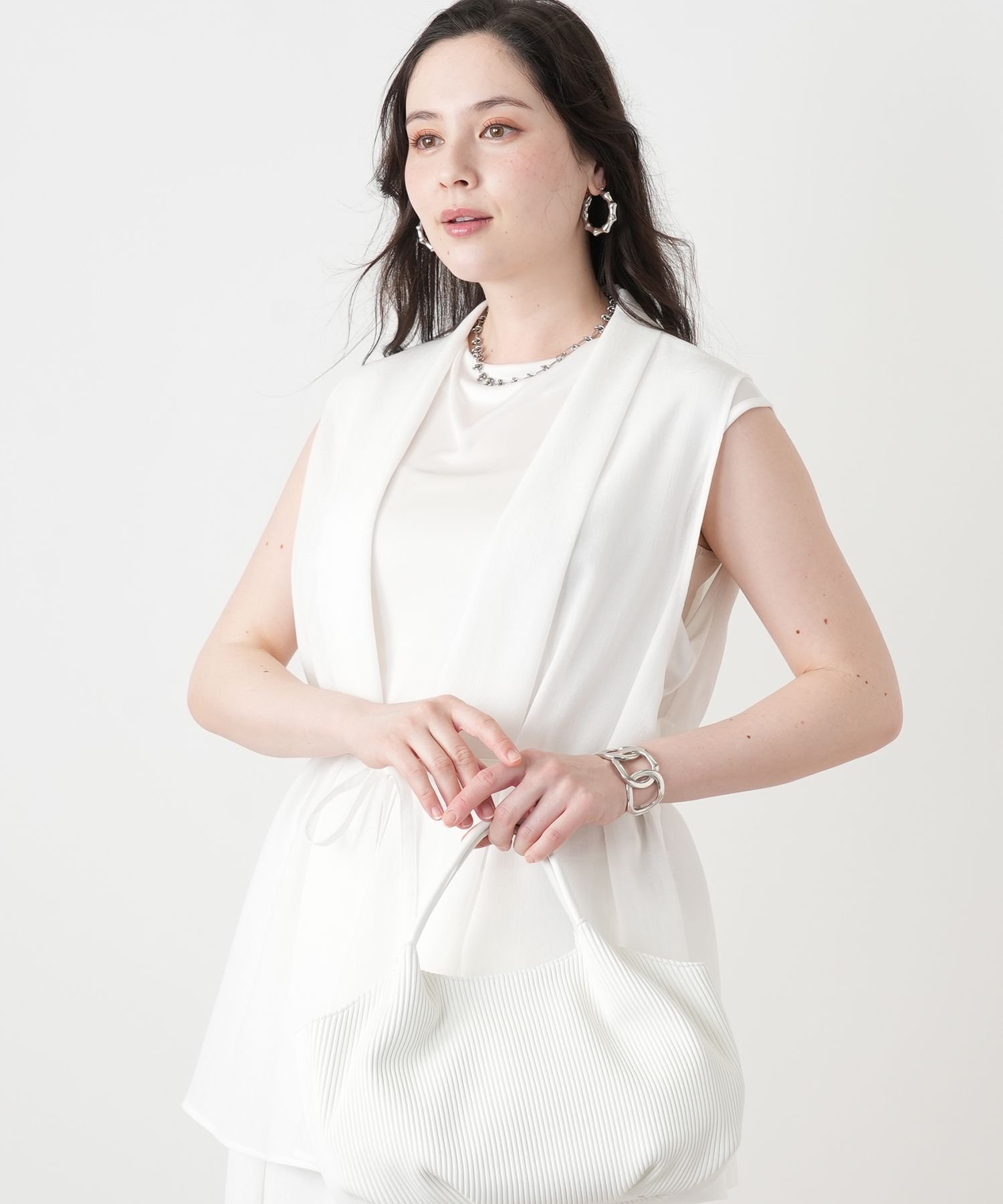 Leilian PLUS HOUSE 【店頭人気】【接触冷感】フレンチスリーブカットソー【2026年5月カタログ】 レリアン プラスハウス トップス カットソー・Tシャツ ブラウン ホワイト ネイビー