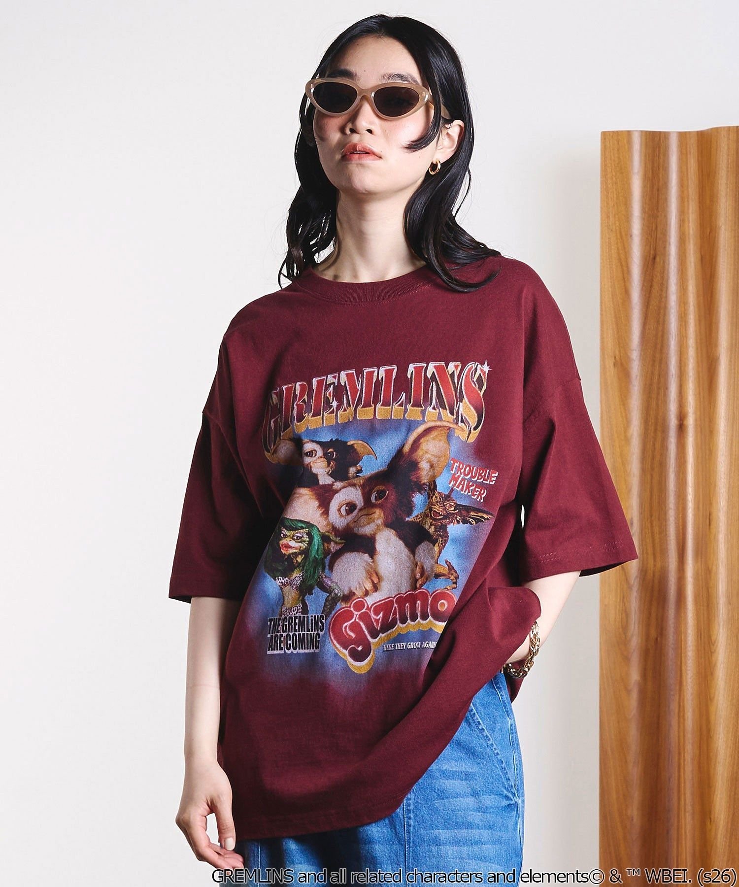 ROSE BUD ROSE BUD LIMITED GREMLINS BIG TEE ローズバッド トップス カットソー・Tシャツ グレー ホワイト