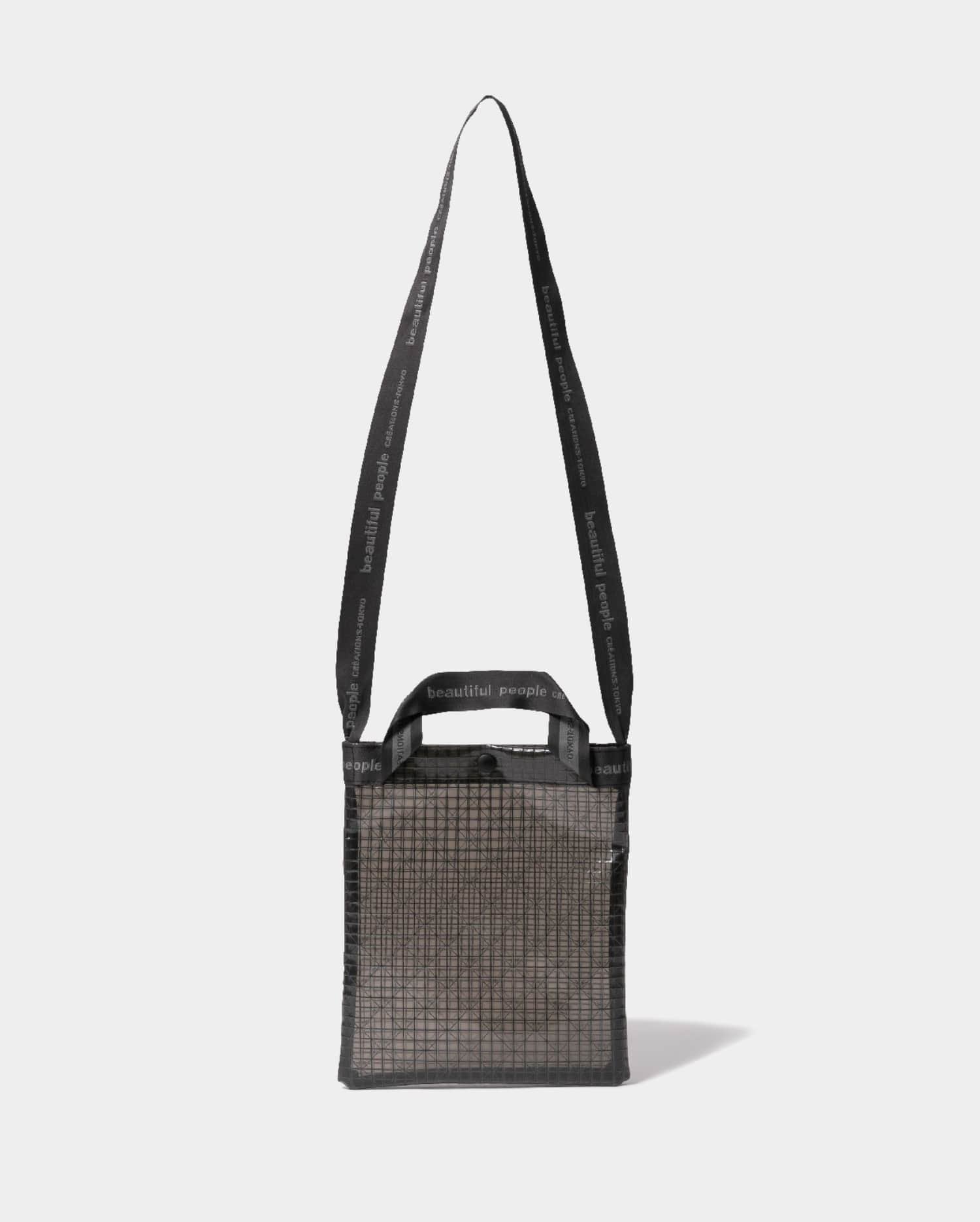 beautiful people plaid vinyl logotape sacoche bag ビューティフルピープル バッグ ショルダーバッグ 透明 ブラック【送料無料】