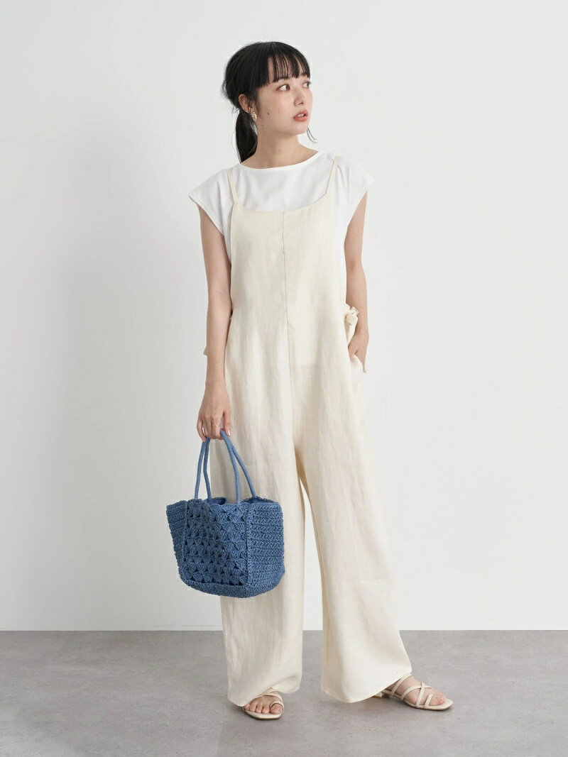 【SALE／80%OFF】earth music&ecology 【WEB限定】サロペット+Tシャツ SET アースミュージック&エコロジー ワンピース・ドレス その他のワンピース・ドレス ベージュ ブラック ホワイト ブラウンのサムネイル