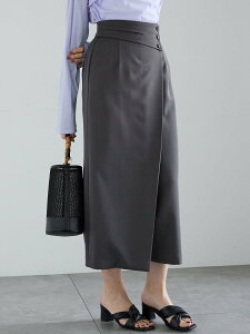 【SALE/41%OFF】Te chichi 【宮本茉由着用】ウエストマークラップナロースカート(セットアップ可) テチチ スカート その他のスカート グリーン グレー ベージュ【送料無料】