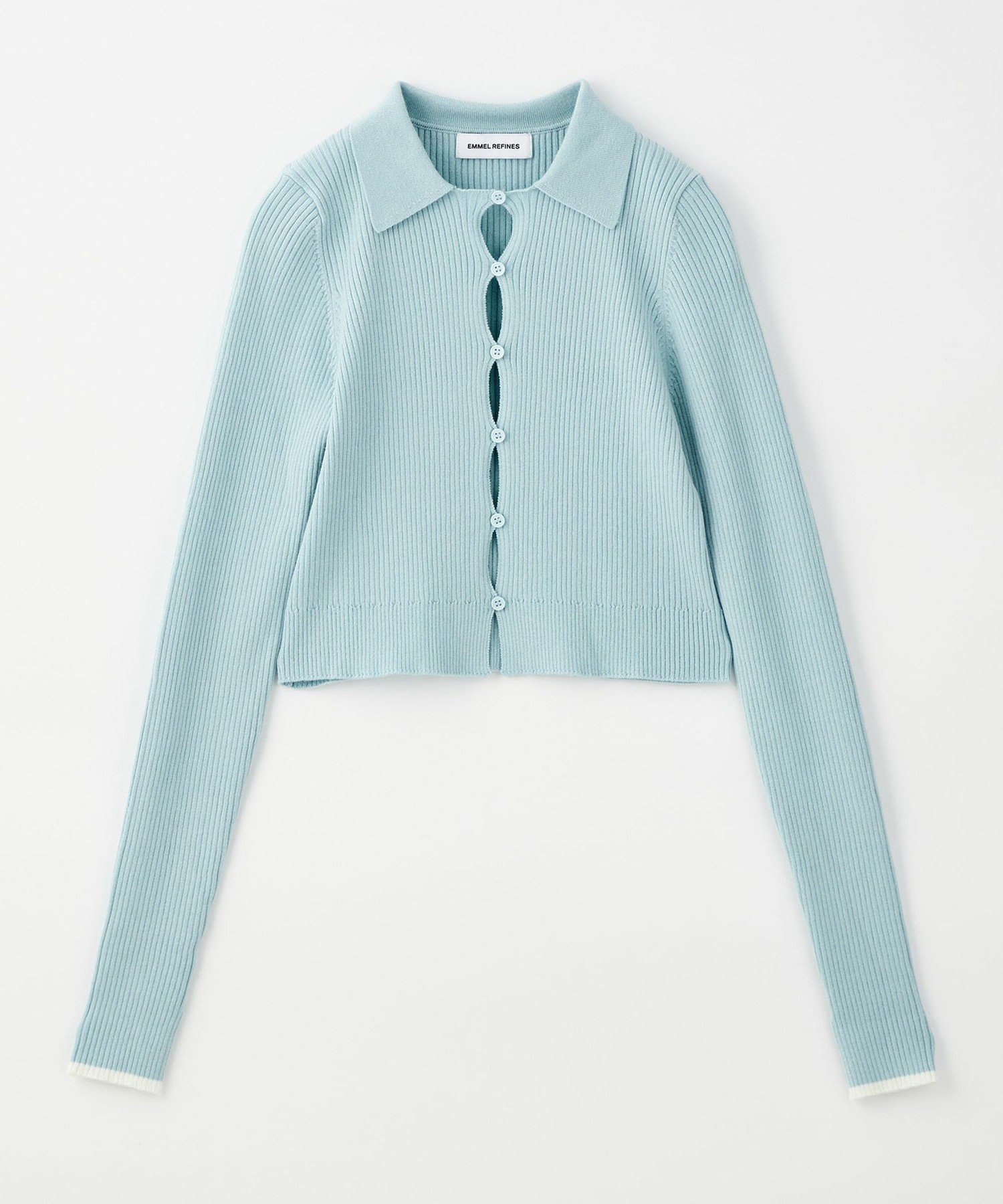 【SALE／30%OFF】EMMEL REFINES ＜EMMEL REFINES＞EM リブボタン コンパクト カーディガン ユナイテッドアローズ アウトレット トップス カーディガン ブルー ピンク グレー【送料無料】のサムネイル