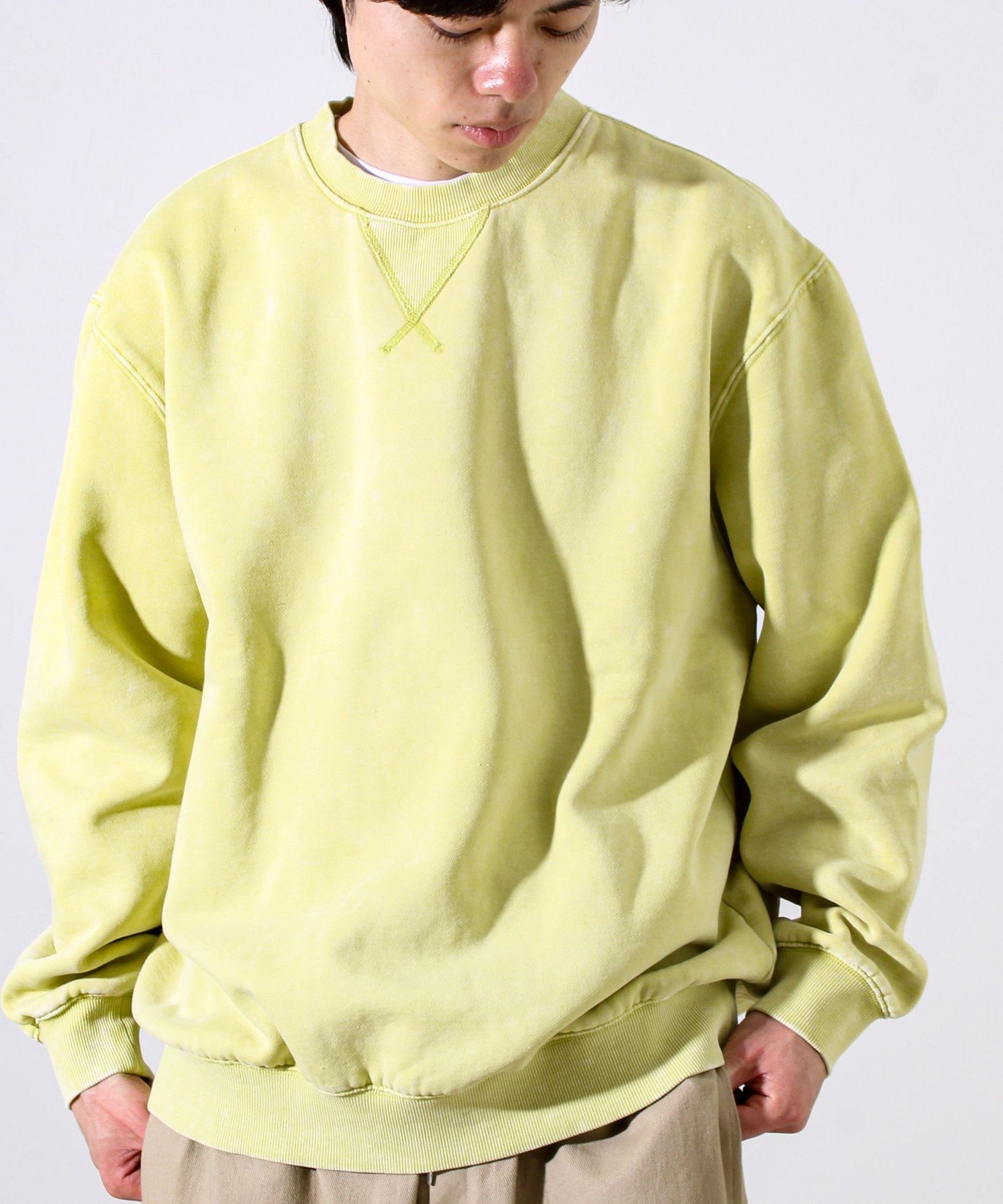 GLOSTER 【雪の色ムラ】カラフルスノーパウダー裏起毛スウェット フレディ アンド グロスター トップス スウェット・トレーナー イエロー ブラック レッド グリーン【送料無料】