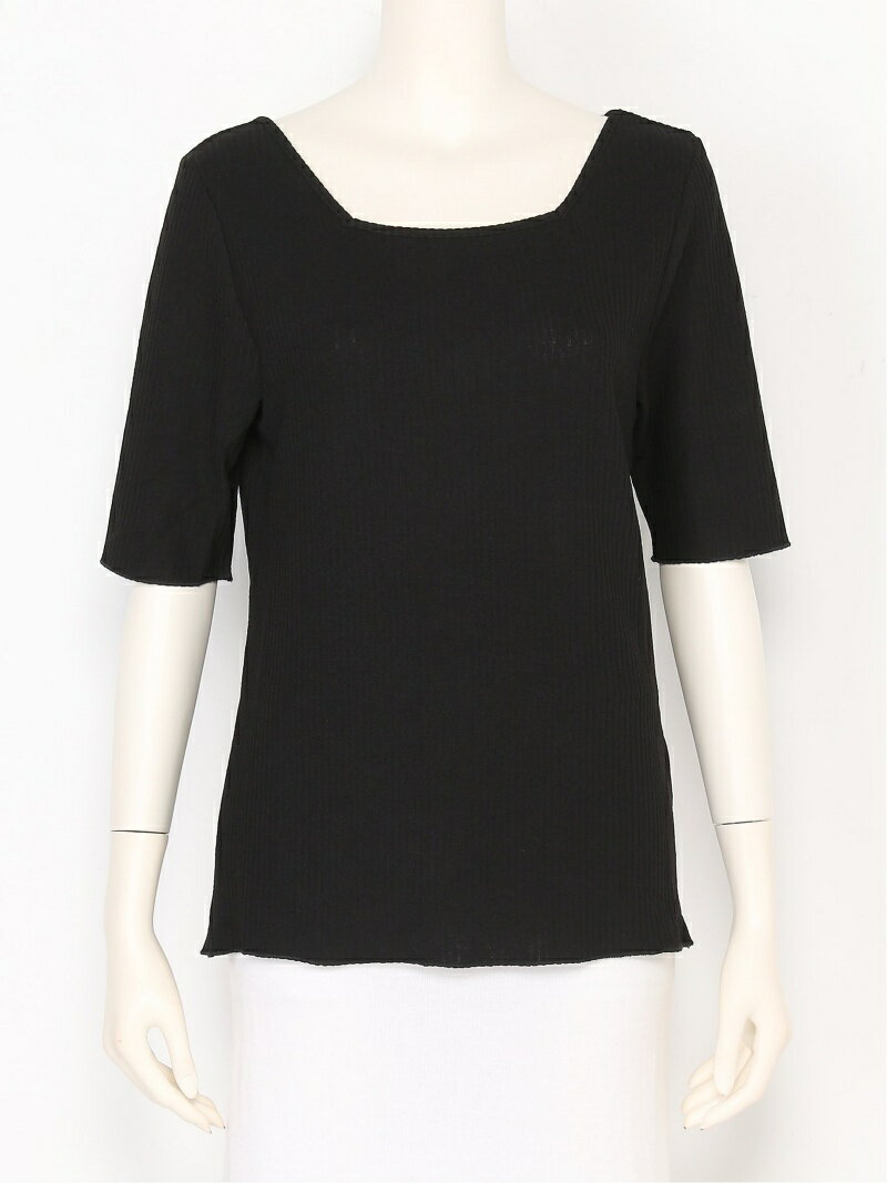 【SALE／49%OFF】coca 前後2way5分袖リブニットソー コカ ニット 5〜9分袖ニット ブラック ベージュのサムネイル