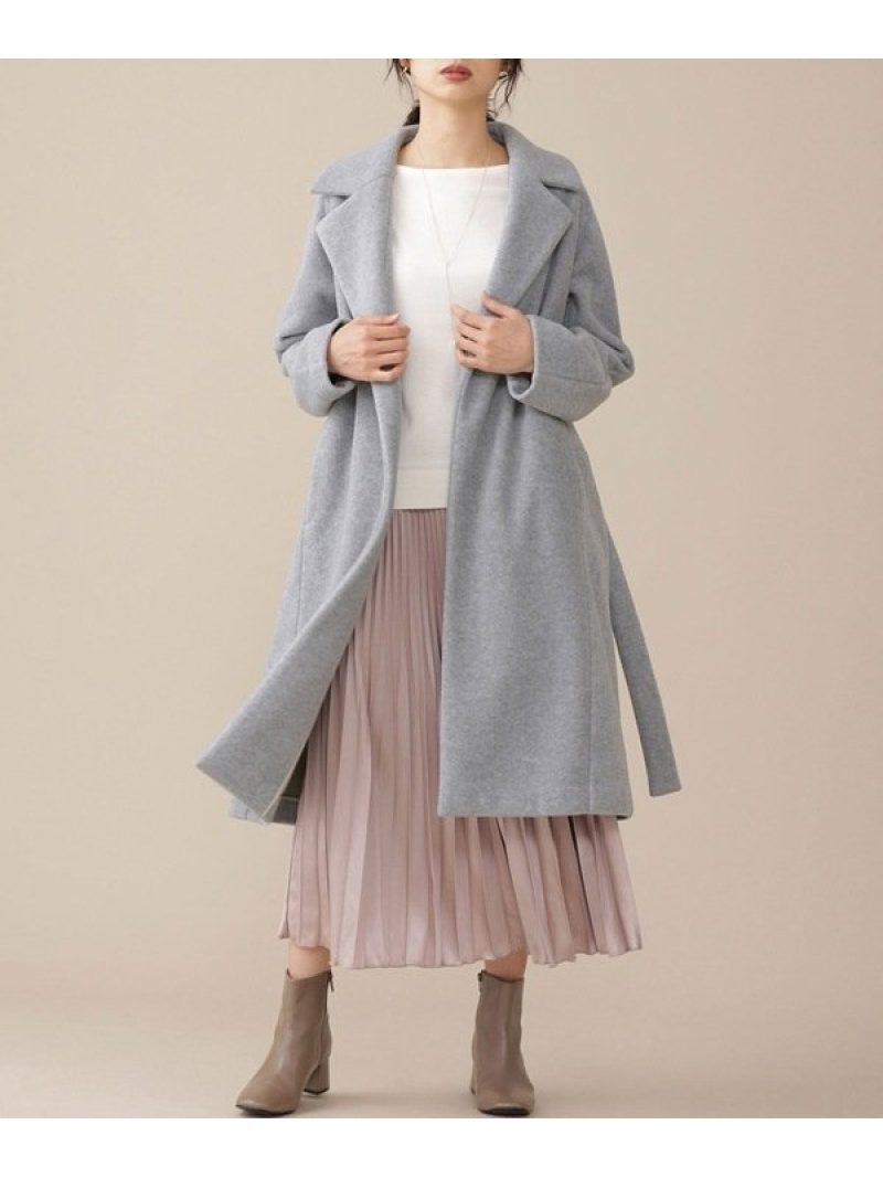 【SALE／70%OFF】NANO universe エアリーフリースコート ナノユニバース ジャケット・アウター その他のジャケット・アウター グレー ベージュ ネイビー【送料無料】のサムネイル