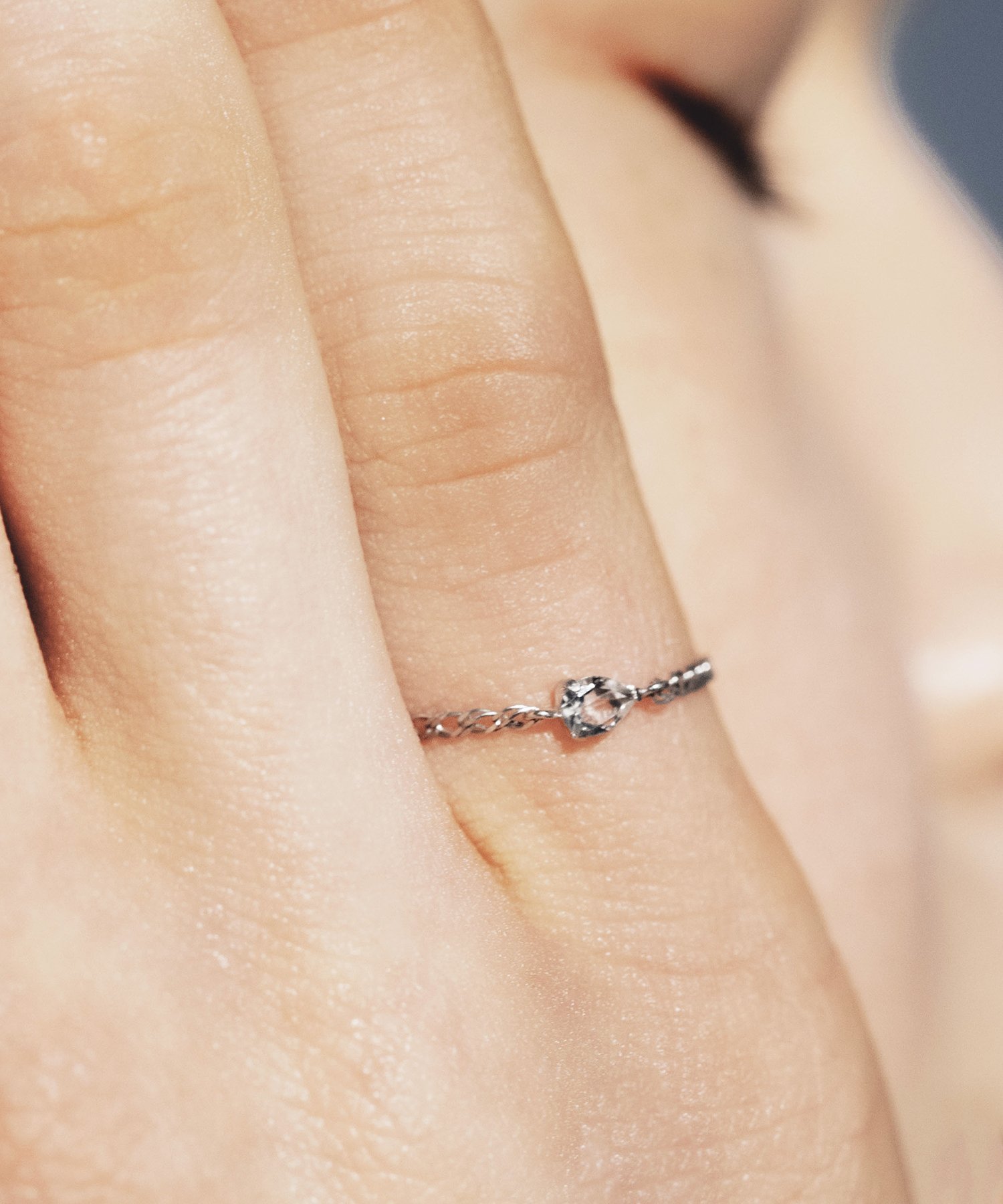 les bon bon les bon bon/float chain ring white gold フロート チェーンリング ホワイトゴールド K10 10...