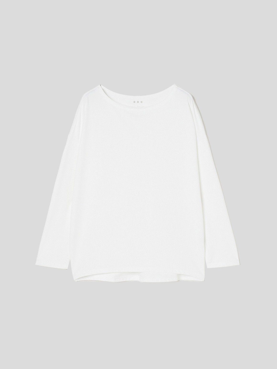 three dots Powdery cotton l/s boat neck tee スリードッツ トップス カットソー・Tシャツ ホワイト ブラック グリーン