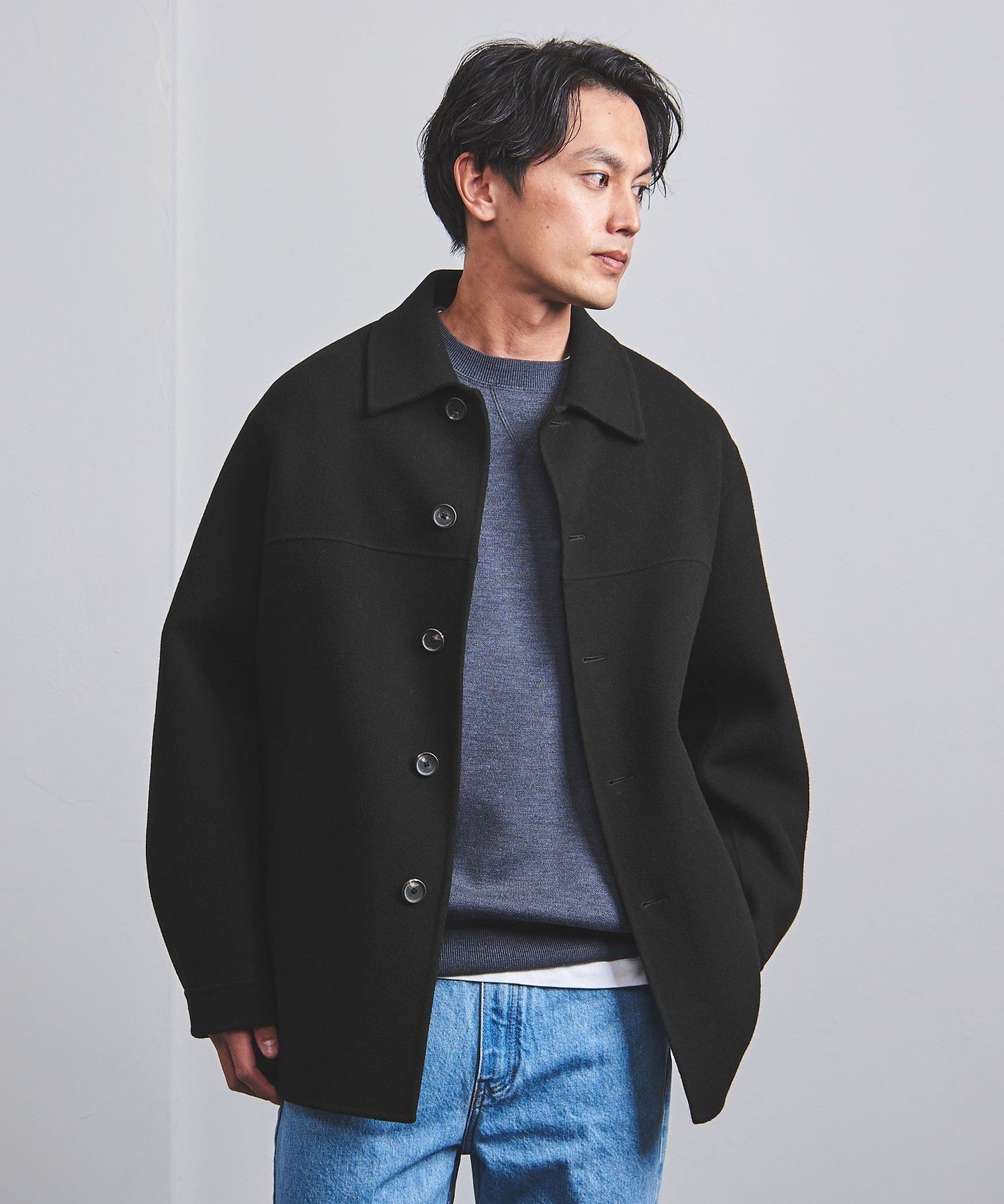 ユナイテッドアローズ 【SALE／60%OFF】UNITED ARROWS リバーモッサ カーコート ユナイテッドアローズ アウトレット ジャケット・アウター その他のジャケット・アウター ブラック グレー【送料無料】