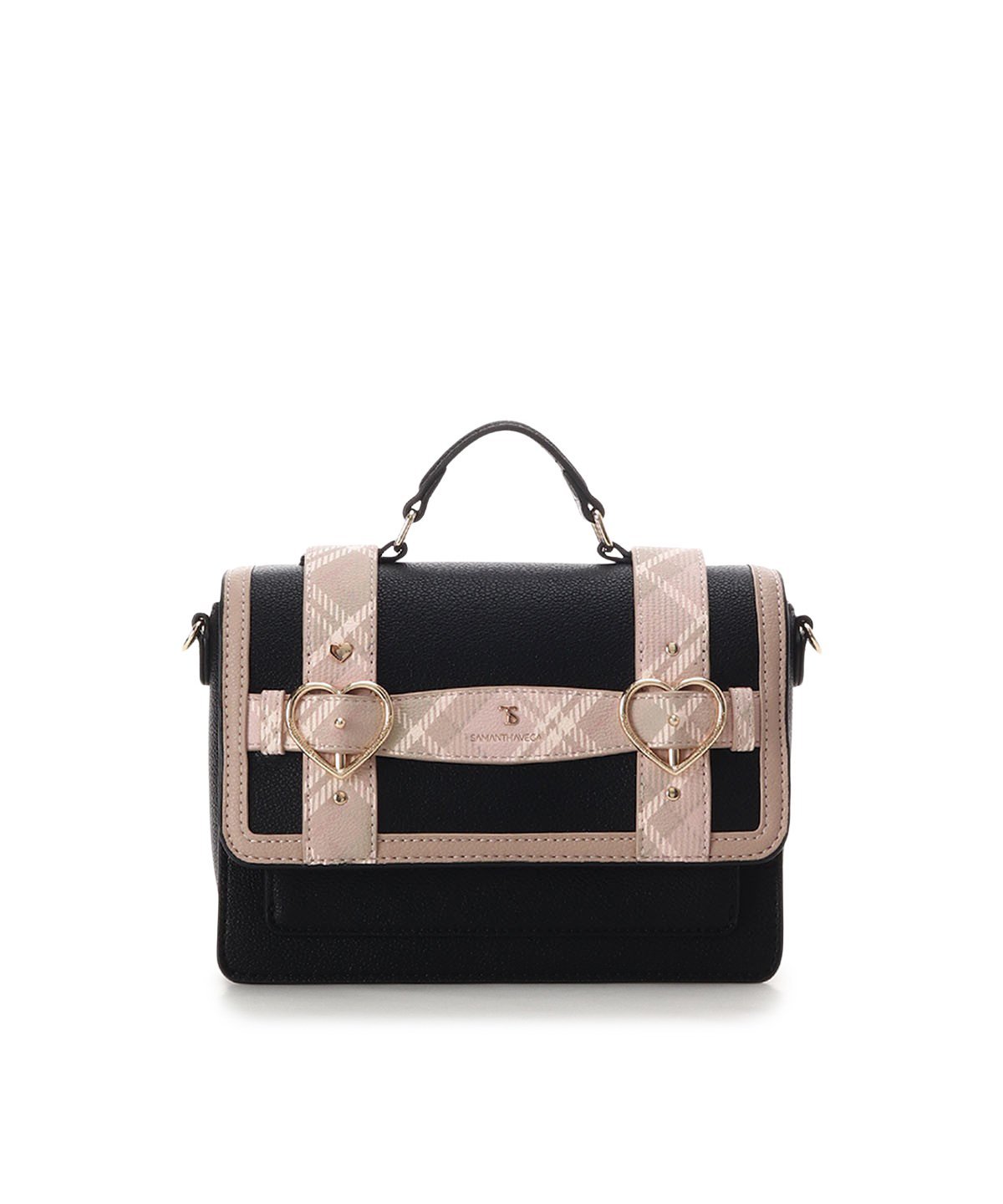 【SALE/30%OFF】SAMANTHAVEGA チェックハートベルトサッチェルショルダーバッグ サマンサ ベガ バッグ ショルダーバッグ ホワイト ブルー ブラック【送料無料】