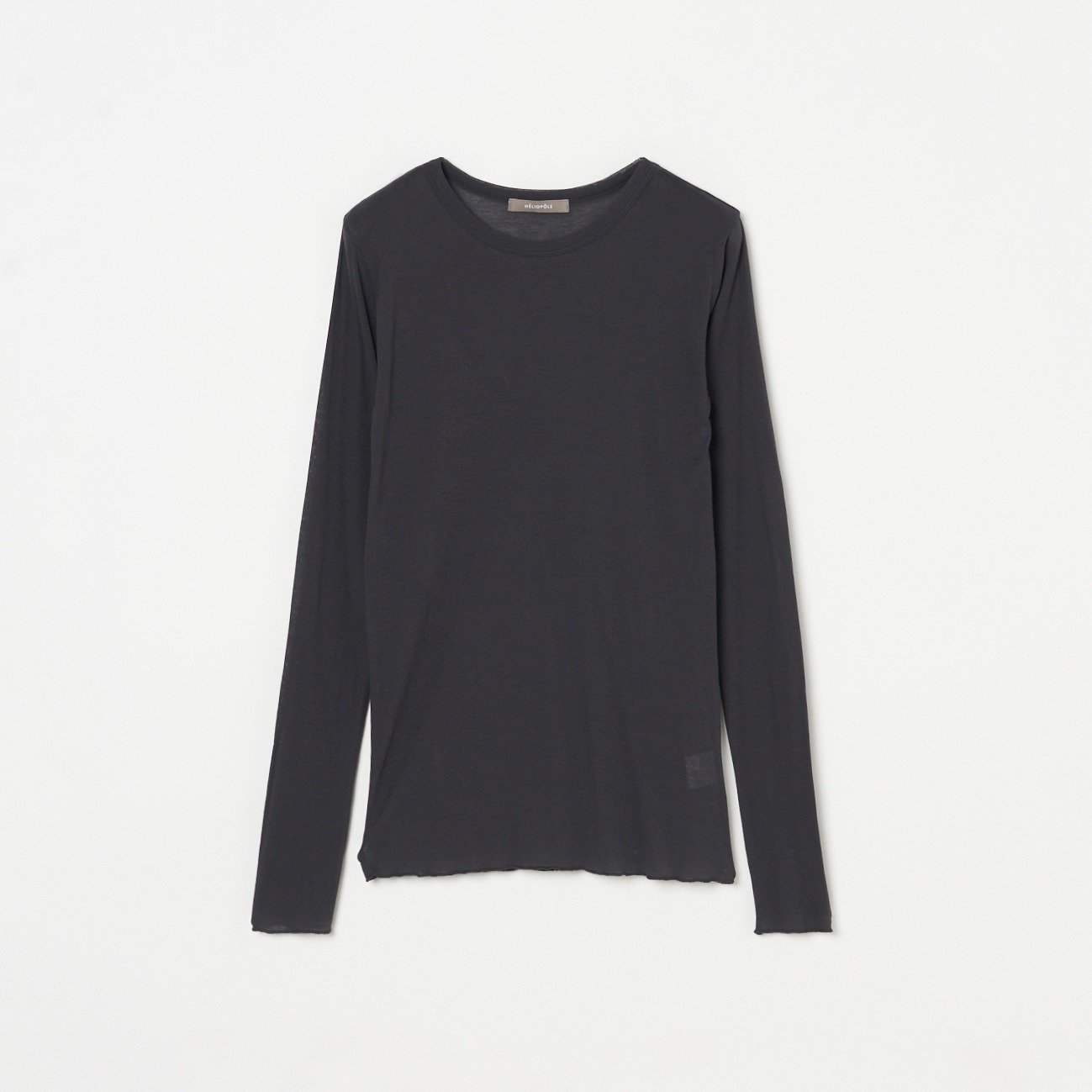 HELIOPOLE 【smooth skin series】SHEER RIB JERSEY CREW エリオポール トップス カットソー・Tシャツ グリーン ブラック ホワイト グレー オレンジ