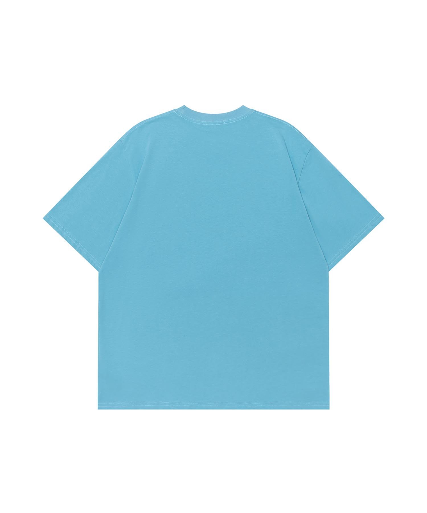 HOOK 【HOOK】ヴィンテージロゴプリントTシャツ アイモハ トップス カットソー・Tシャツ ブルー イエロー