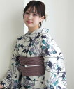 utatane utatane セパレート 二部式浴衣3点セット 杢ベージュに涼しげ菖蒲とアザミ ウタタネ 着物・浴衣・和装小物 浴衣 ベージュ【送料無料】