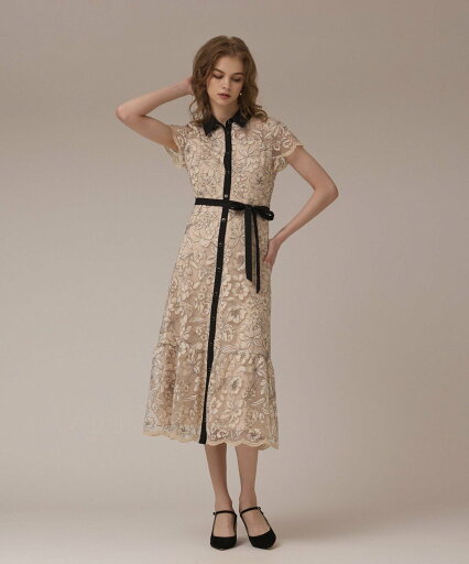 GRACE CONTINENTAL チュールフラワー刺繍ワンピース グレースコンチネンタル ワンピース・ドレス ドレス ワインレッド ベージュ ブルー【送料無料】 GRACE CONTINENTAL チュールフラワー刺繍ワンピース グレースコンチネンタル ワンピース・ドレス ドレス ワインレッド ベージュ ブルー【送料無料】