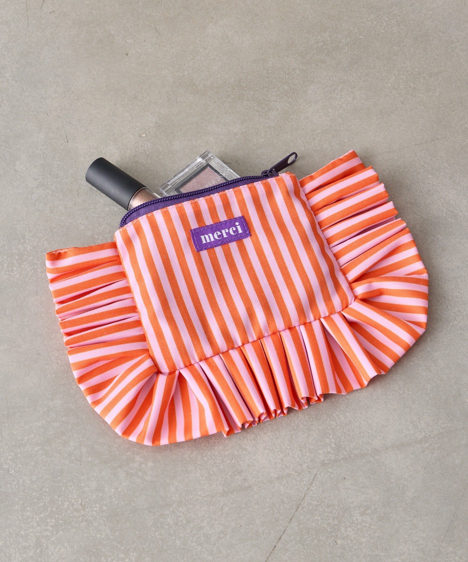 BIRTHDAY BAR ストライプコットンポーチS バースデイバー 財布・ポーチ・ケース ポーチ ピンク ブルー