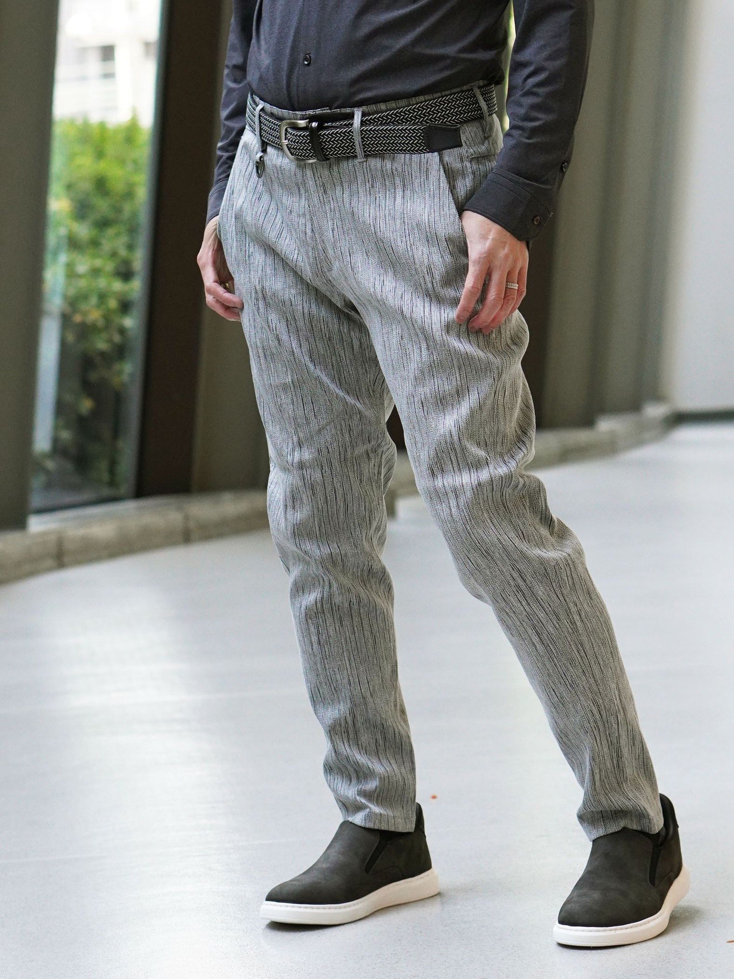 NICOLE selection 総柄ジャカードイージーパンツ ニコル パンツ その他のパンツ ブラック グレー ネイビー
