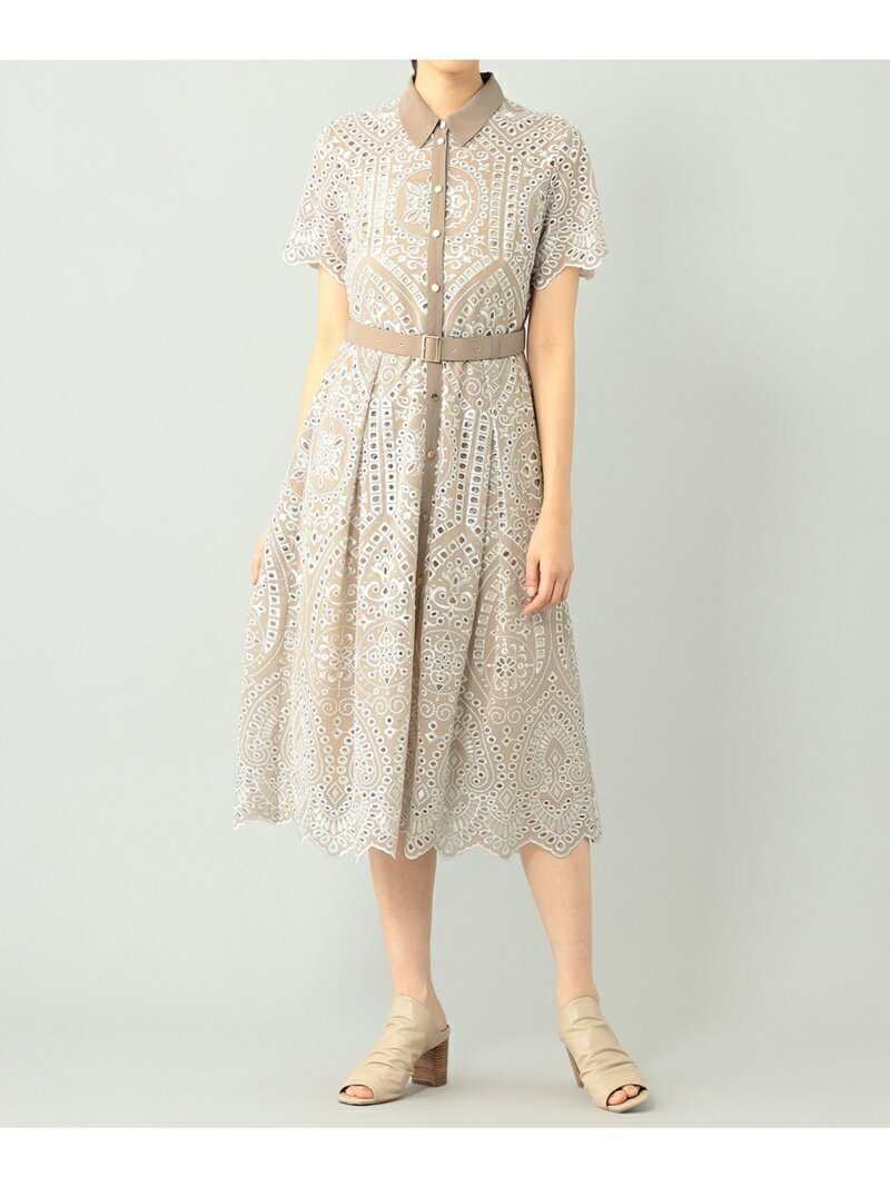 GRACE CONTINENTAL ジョーゼットカットワークワンピース グレースコンチネンタル ワンピース・ドレス その他のワンピース・ドレス ベージュ ホワイト ブラック【送料無料】のサムネイル
