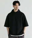 SPU ハイポンチ半袖プルパーカー カジュアル トップス パーカー・フーディー ブラウン グレー ブラック ネイビー カーキグリーン ベージュ【送料無料】