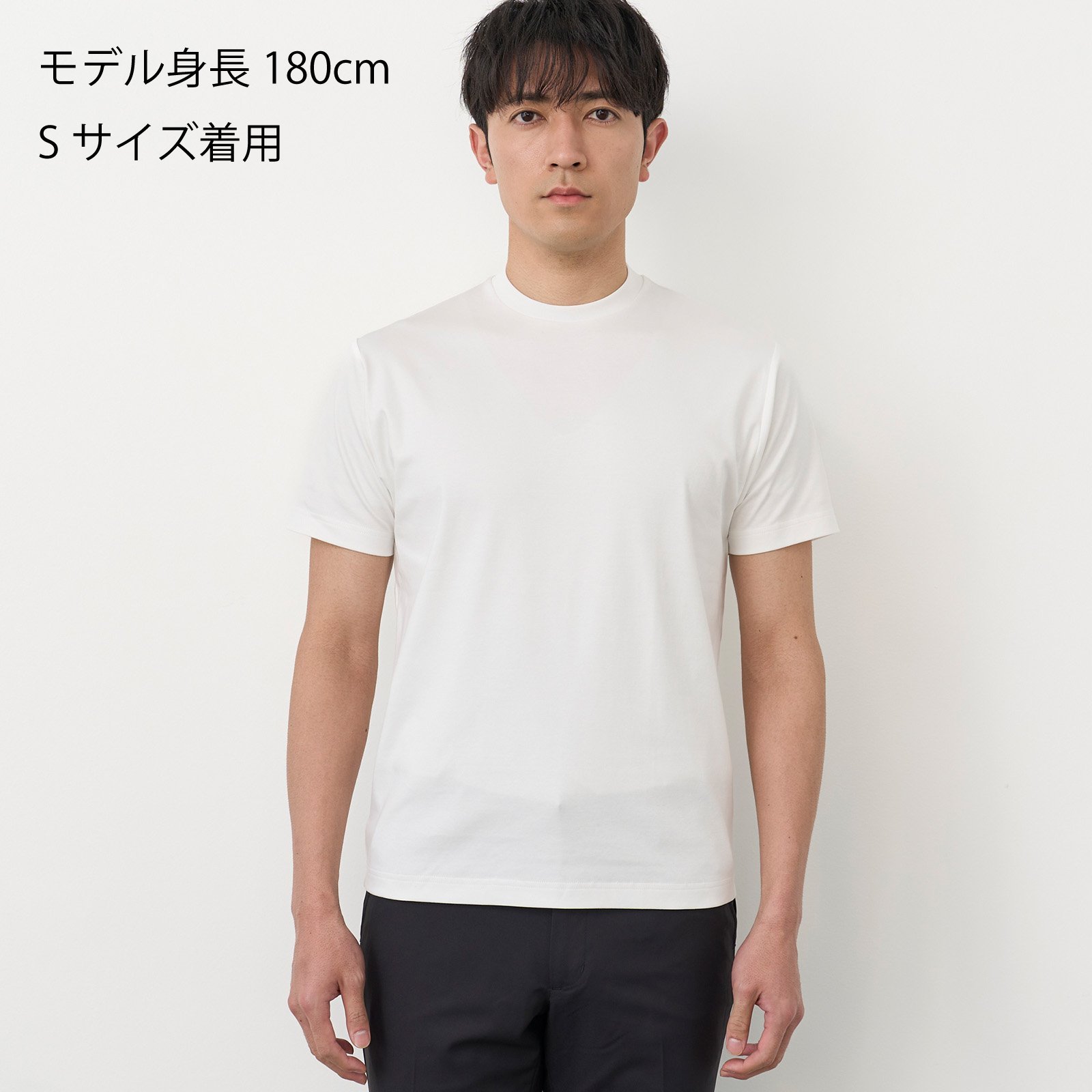 【シャツ屋仕立てのTシャツ】 クルーネック Tシャツ 半袖 ビジネス オフィスカジュアル BM06J900AA40C4A-90 トーキョーシャツ トップス カットソー・Tシャツ ホワイト