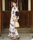 utatane utatane 浴衣3点セット ラベンダーとミントのぼかしカトレア Fサイズ ウタタネ 着物・浴衣・和装小物 浴衣 ホワイト【送料無料】