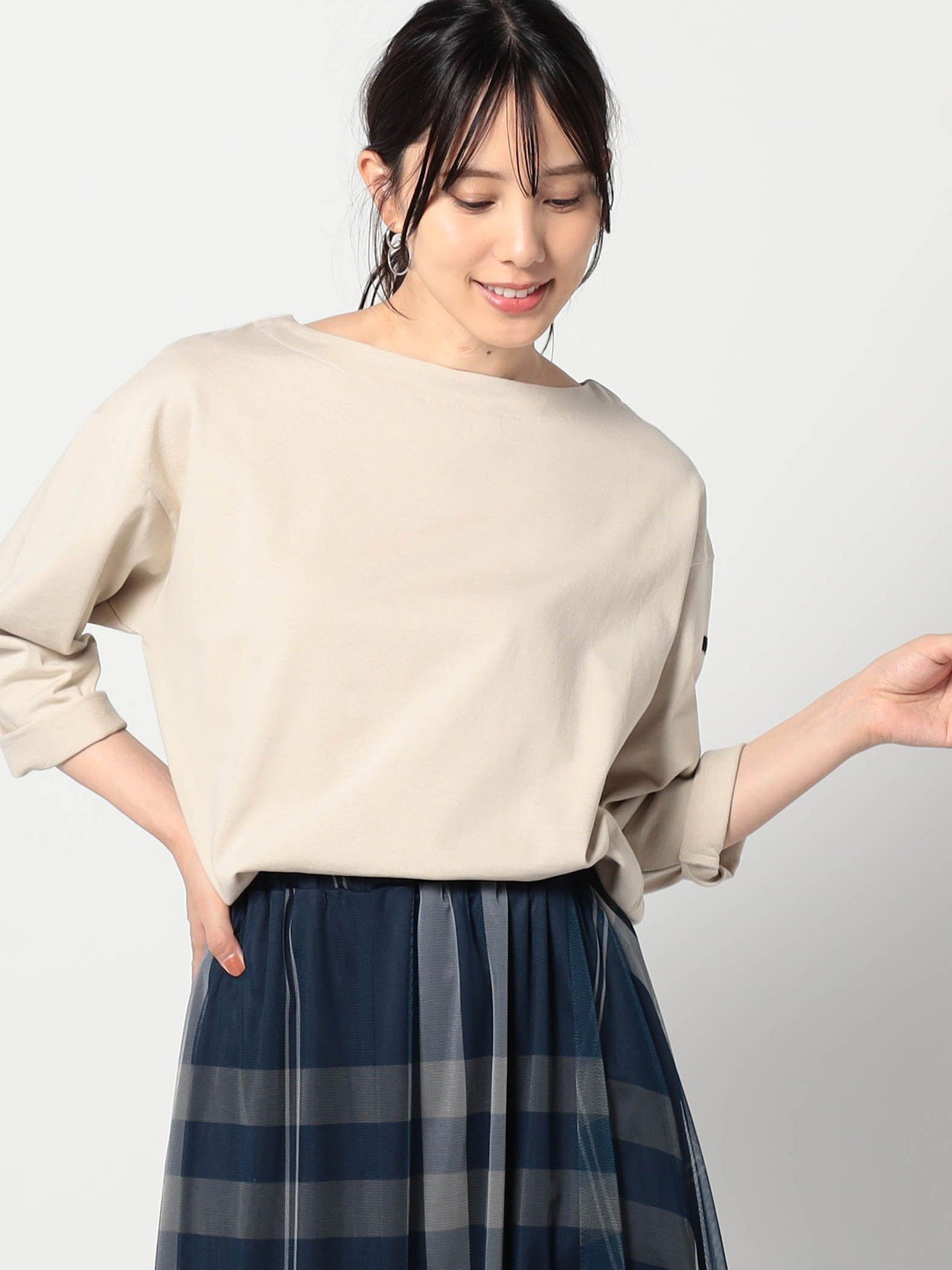 【SALE／20%OFF】Grand PARK NICOLE 【日本製】デラヴェ長袖Tシャツ ムジシーズンカラー ニコル トップス その他のトップス ベージュ グレー パープル【送料無料】