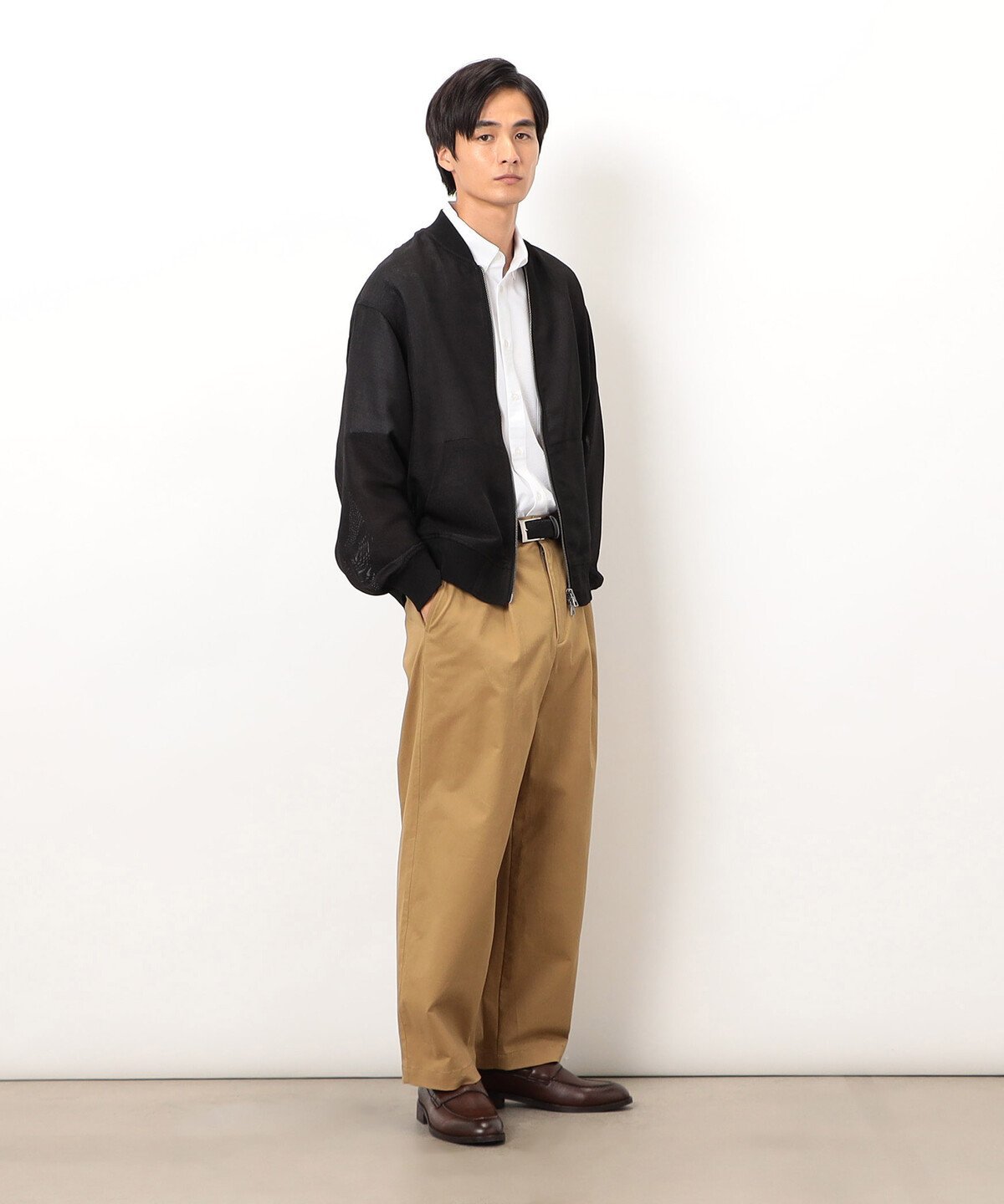 コットンストレッチツイル チノパン コムサイズム パンツ チノパンツ ベージュ