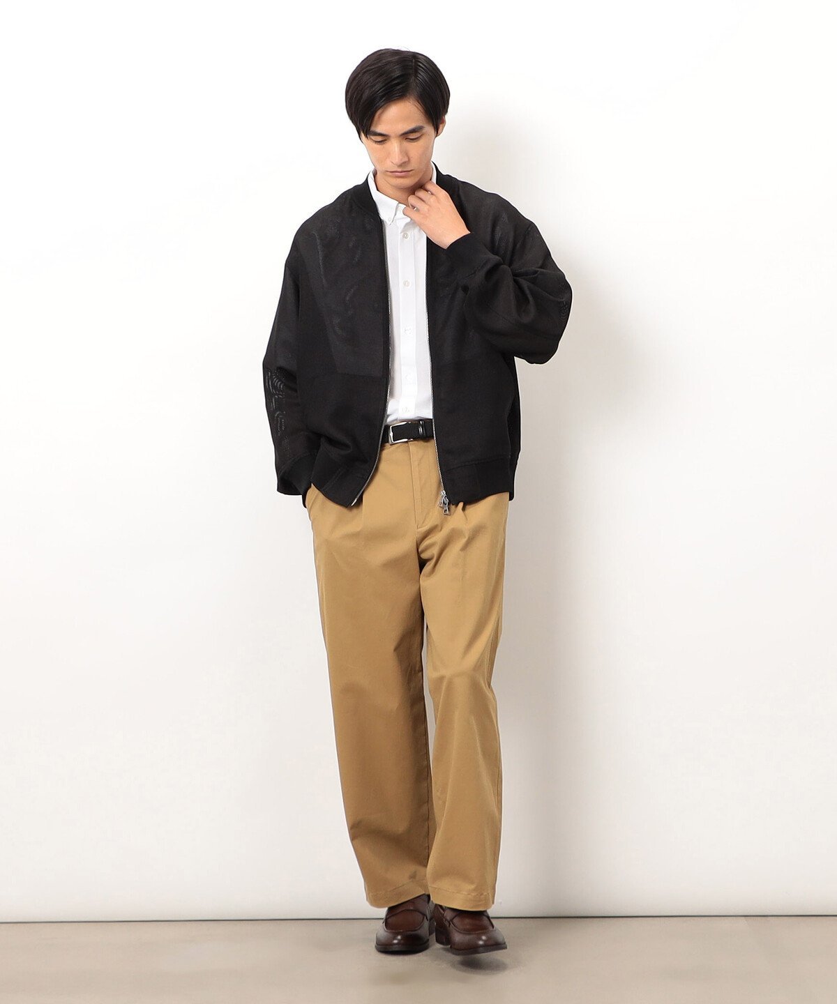 コットンストレッチツイル チノパン コムサイズム パンツ チノパンツ ベージュ