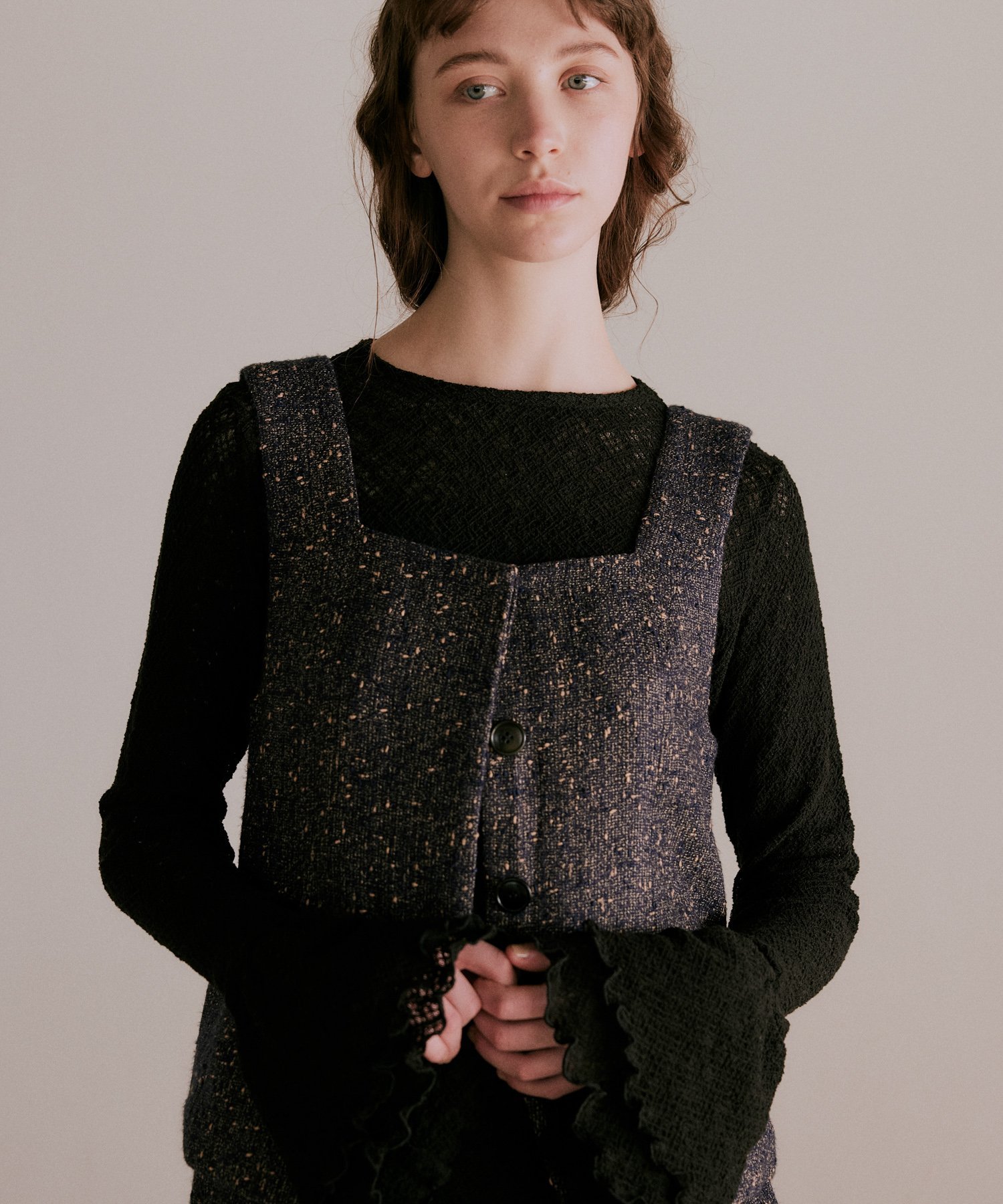 【SALE／30%OFF】WHYTO. 「WHYTO. / ホワイト」ネップツイードビスチェ ビーアパートメント トップス ..