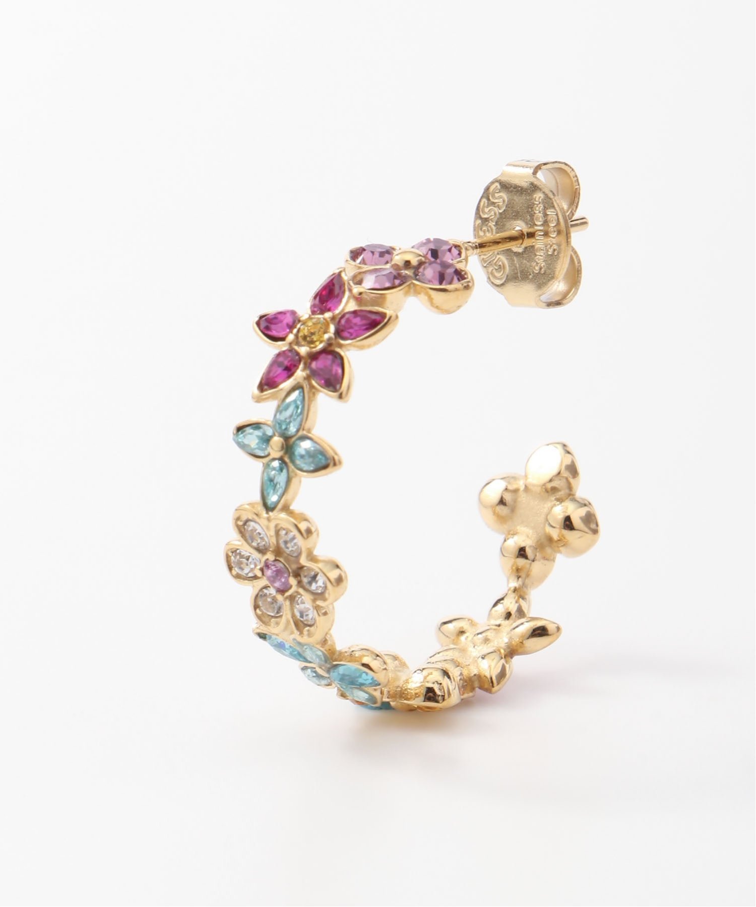 GUESS GUESS/(W)SECRET GARDEN Flower Hoops ピアス アクセサリー ゲス アクセサリー・腕時計 ピアス ゴールド【送料無料】