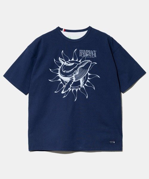GSC MENS SELECT 【GSC別注】ESPACE VERT/エスパスヴェール 吸水速乾 クジラ S/S TEE (MENS) ゴースローキャラバン トップス カットソー・Tシャツ ホワイト ネイビー
