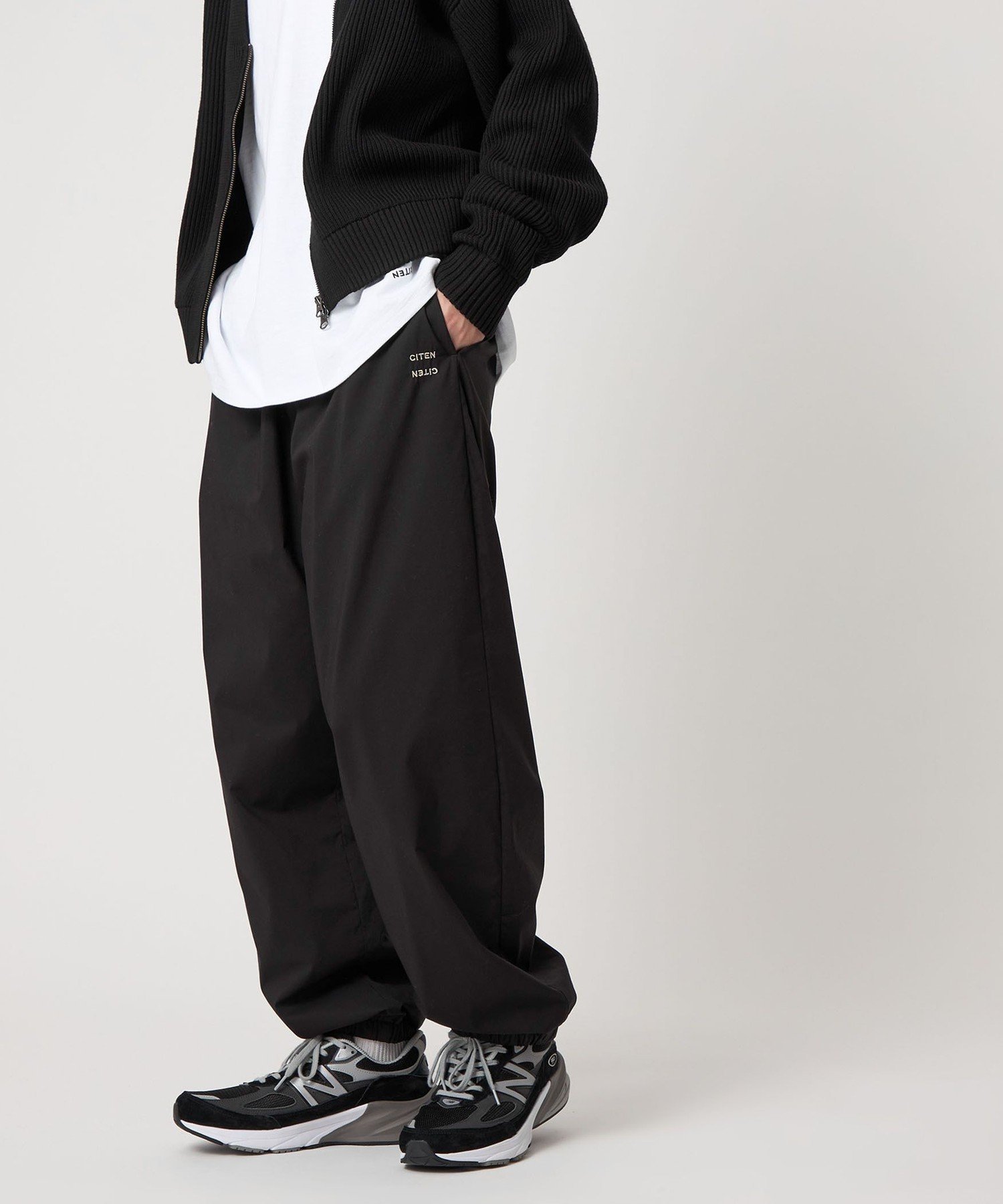 ＜CITEN＞イージートラックパンツ裏地付き ユナイテッドアローズ アウトレット パンツ ジャージ・スウェットパンツ グレー ブラック
