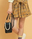 【SALE/50%OFF】PINK-latte チャーム付き縦型ショルダー ピンク ラテ バッグ ショルダーバッグ ブルー グリーン ホワイト ブラック
